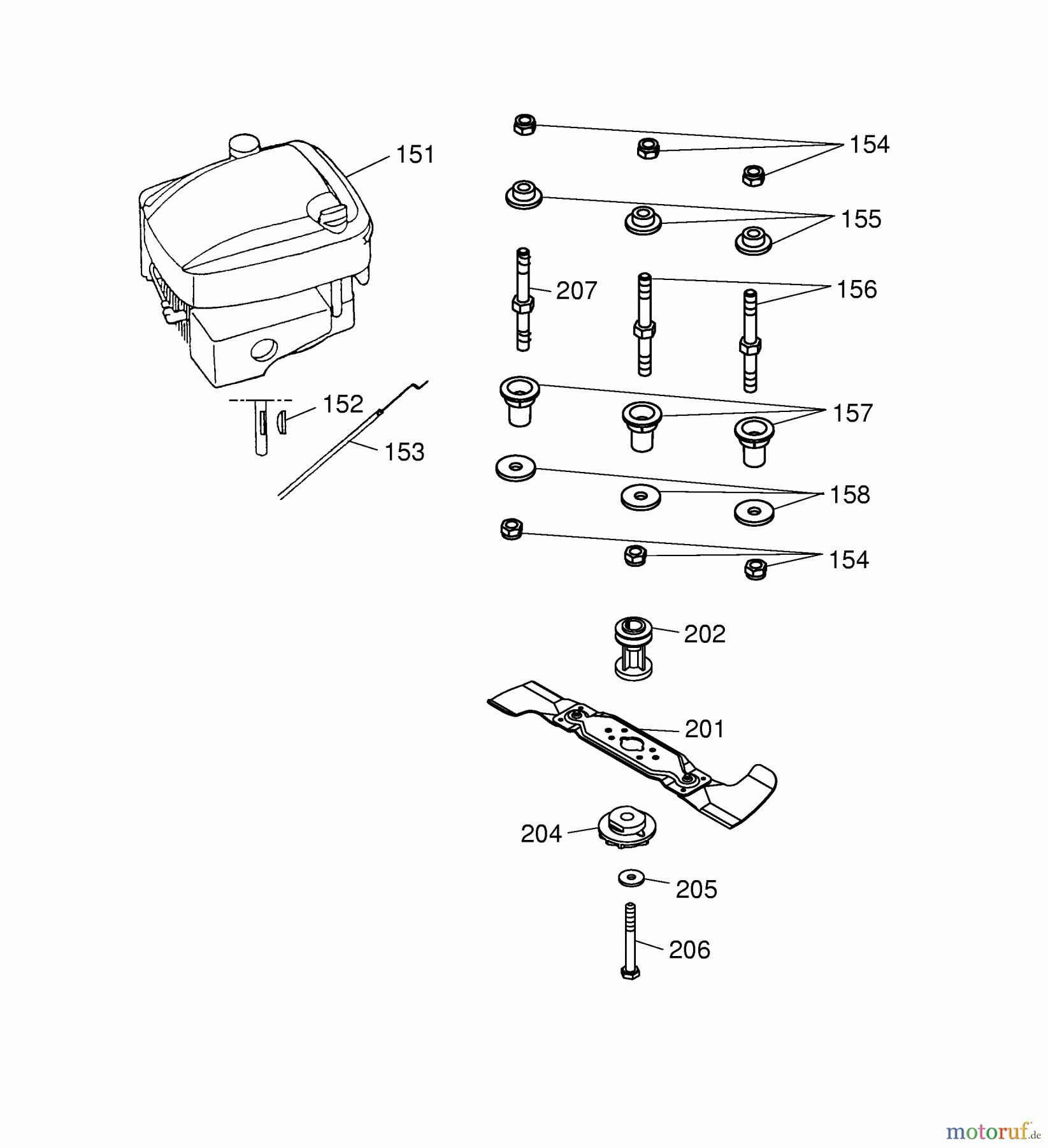  Wolf-Garten Petrol mower Premio 40 B 4011000 Series D, E  (2004) Blade, Blade adapter, Engine