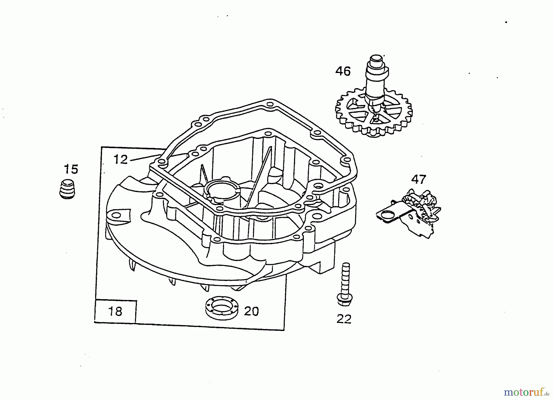  Wolf-Garten Petrol engines Briggs&Stratton Quantum XE,XTE 35/40-50/55 XEXTE_35-55  (1996) Camshaft, Sump bases, Governor