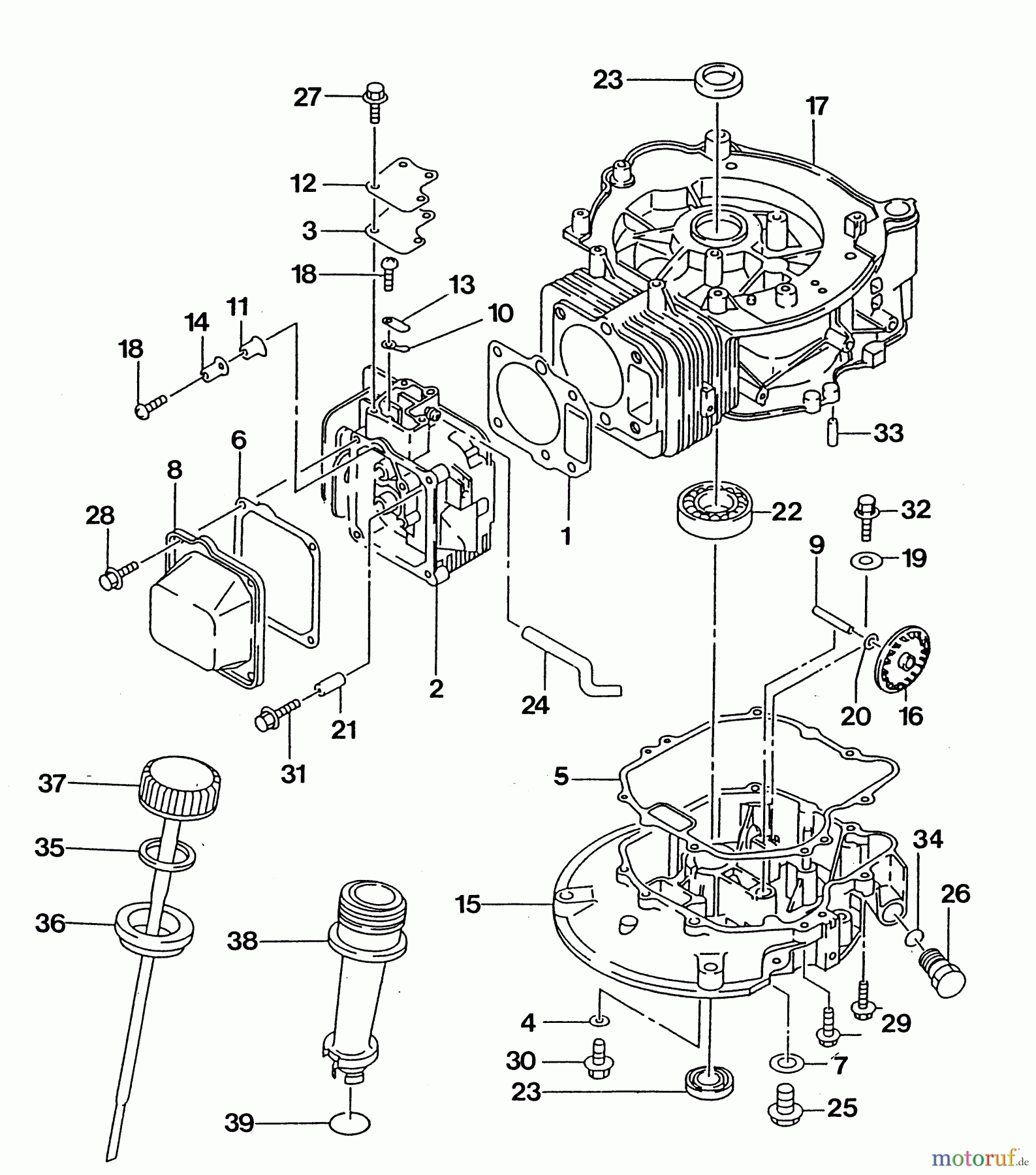  Wolf-Garten Petrol engines Kawasaki FC 150 V 2090065  (1996) Crankcase, Sump bases