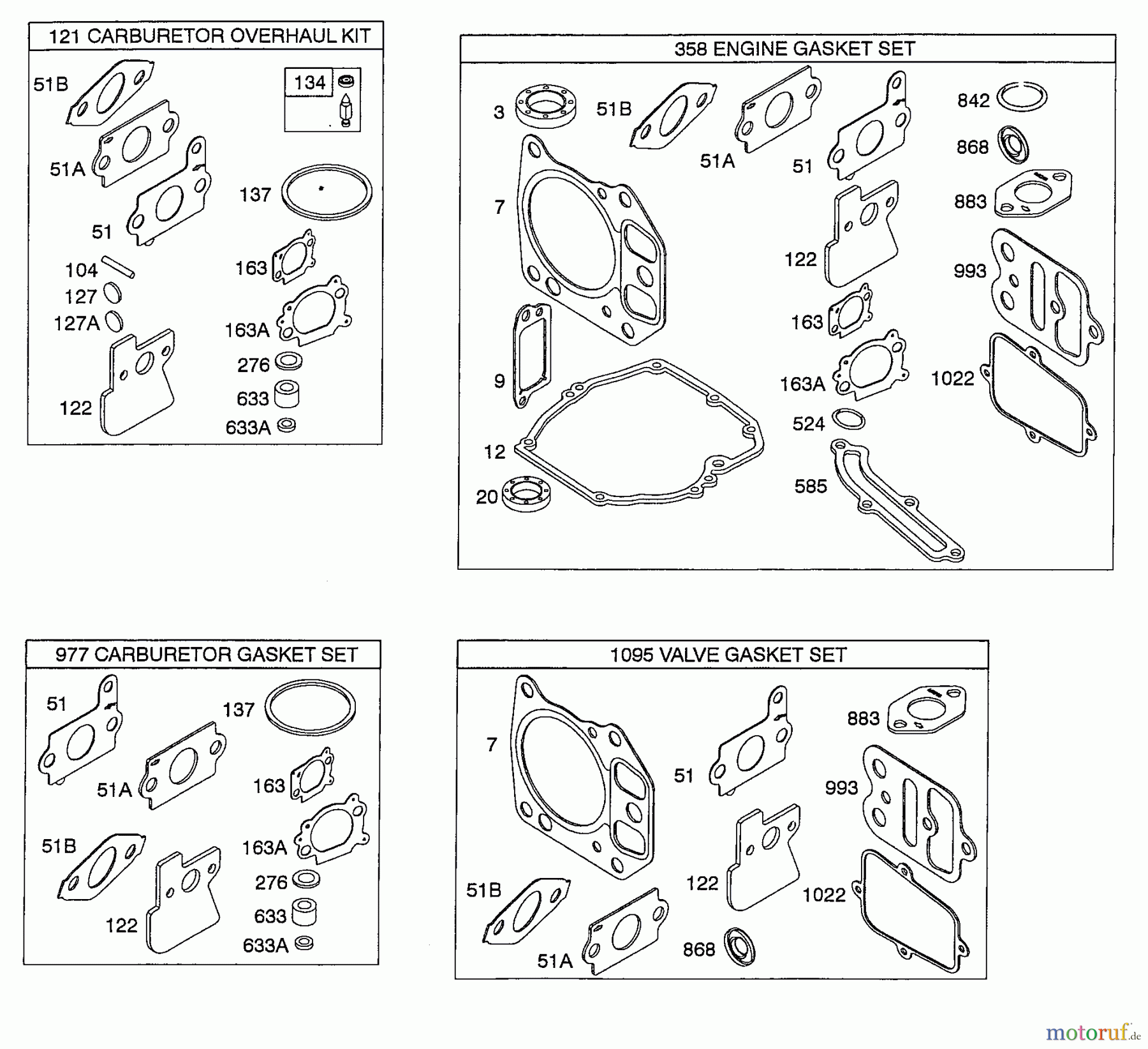  Wolf-Garten Petrol engines Briggs&Stratton Intek 825 2057007  (2008) Seal Set