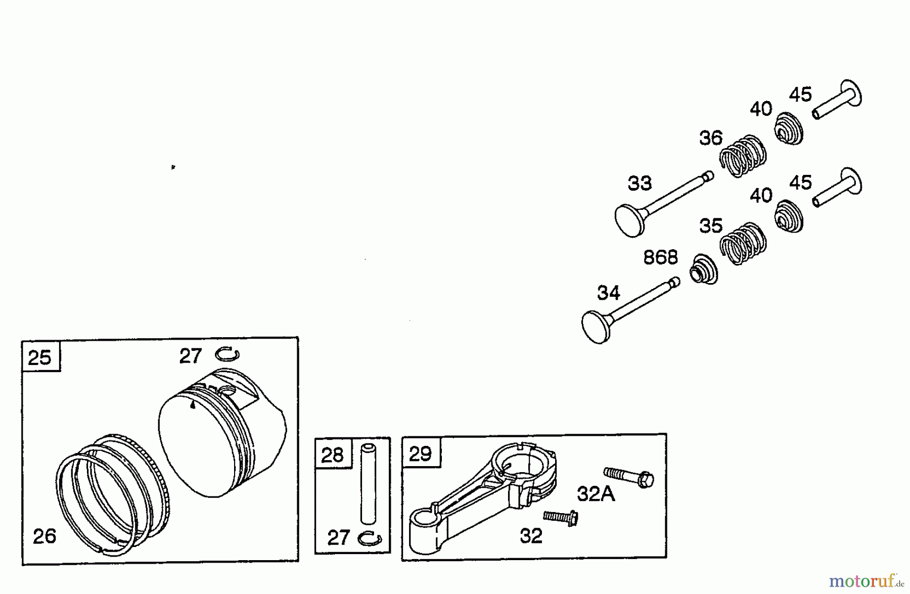  Wolf-Garten Petrol engines Briggs&Stratton Quantum 60675 2061000  (2008) Piston, Connecting rod, Valves