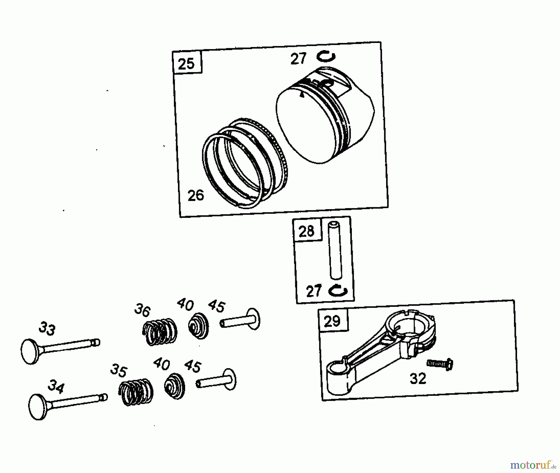  Wolf-Garten Petrol engines Briggs&Stratton Quantum XLS 50 Modular 2069098  (2006) Piston, Connecting rod, Valves