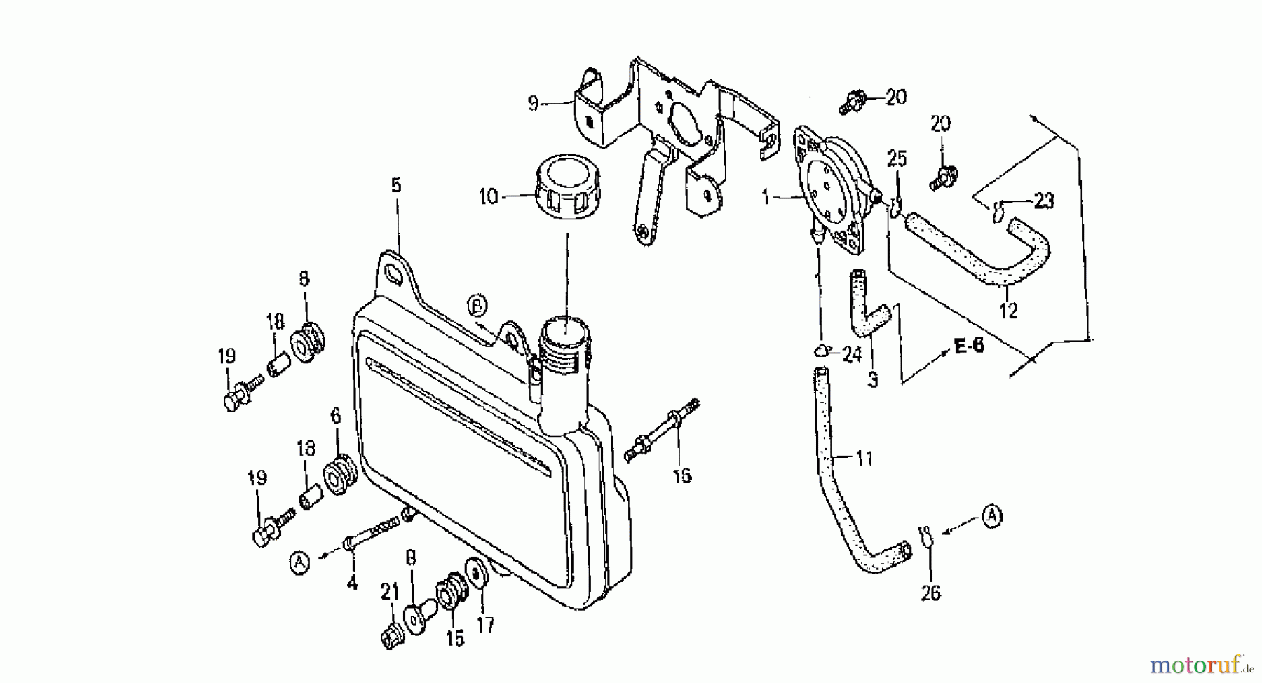  Wolf-Garten Petrol engines Honda GCV 135 2092000  (2006) Fuel tank