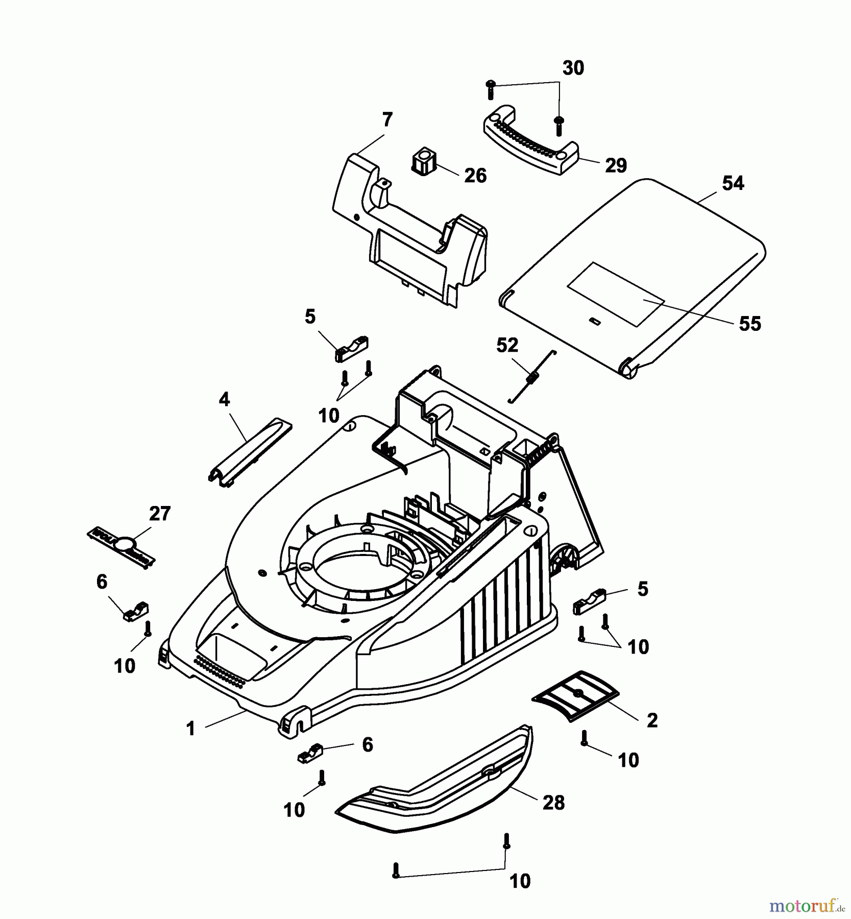  Wolf-Garten Petrol mower self propelled 2.40 HA 4005007 Series B  (2004) Deck housing