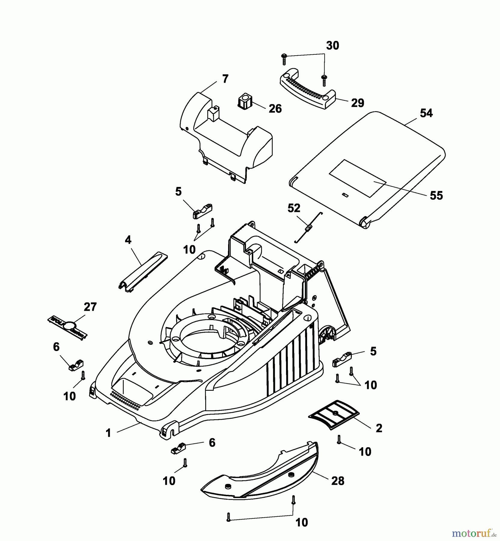  Wolf-Garten Petrol mower self propelled 2.46 HA 4605007 Series A, B  (2003) Deck housing