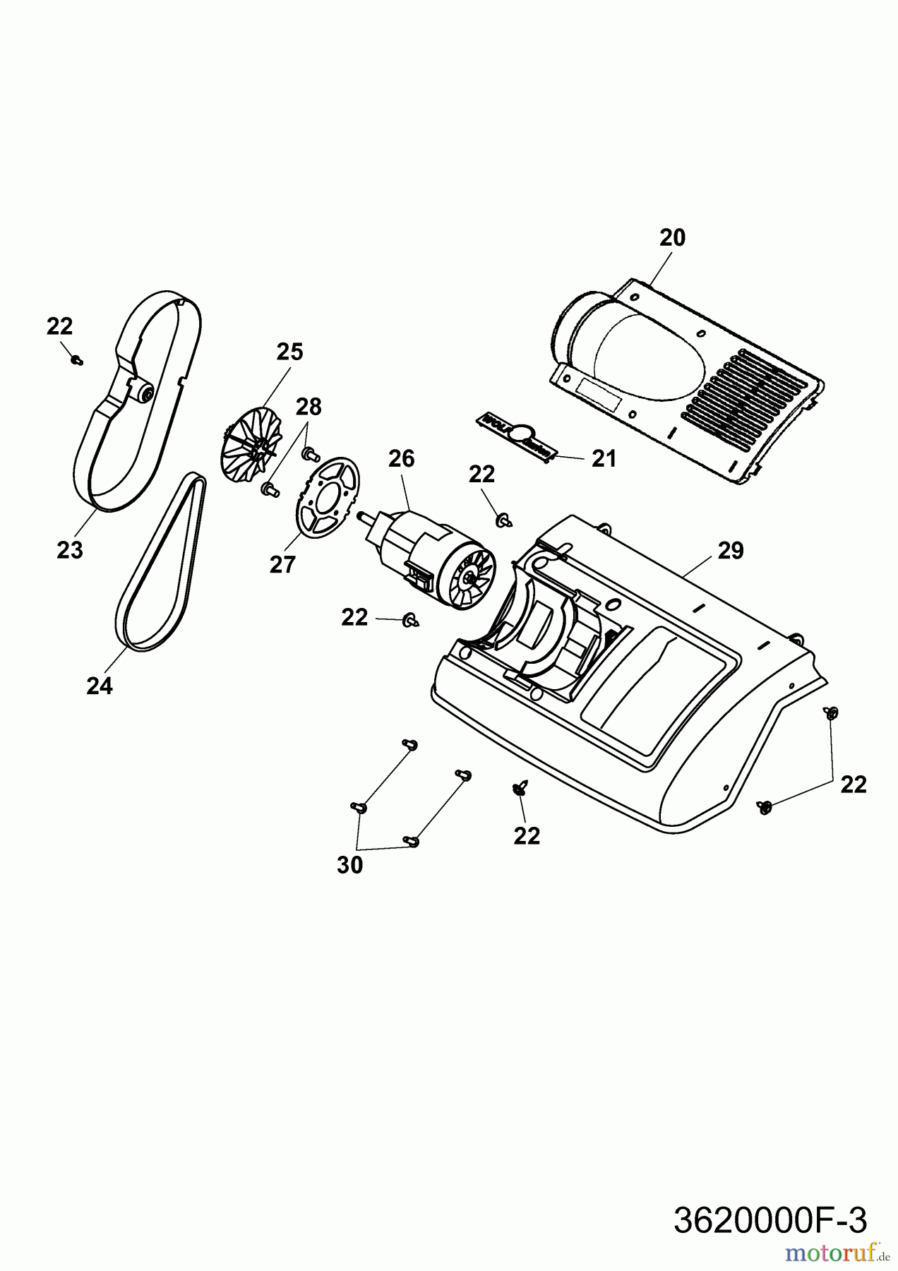  Wolf-Garten Groomer UL 33 E 3620000 Series F  (2007) Electric motor, Belt