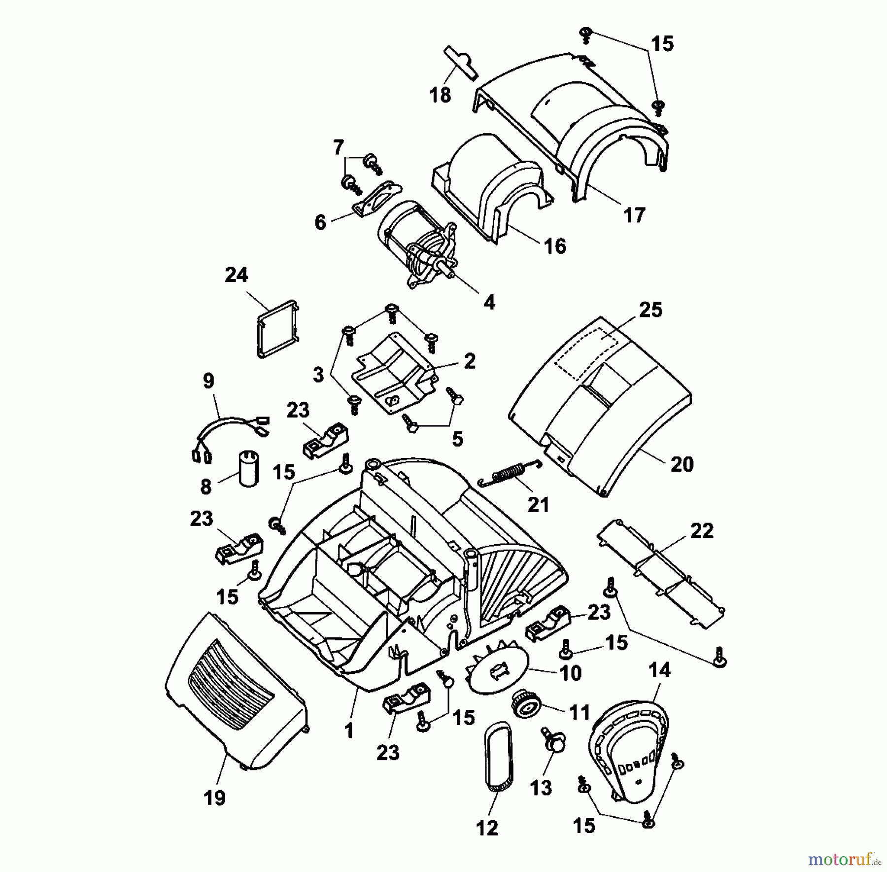  Wolf-Garten Electric verticutter Olympia V Plus 3630005 Series A  (2000) Gearbox