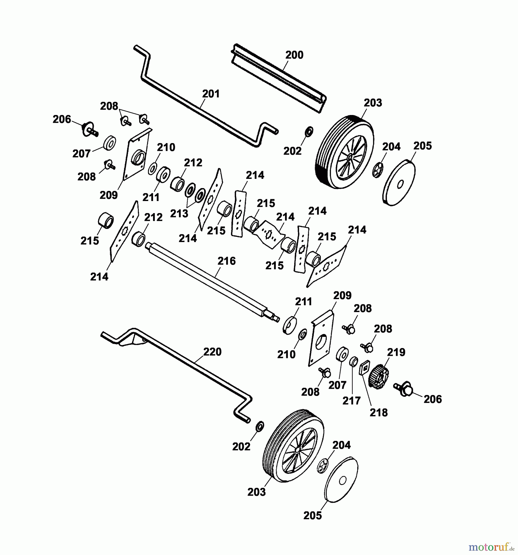  Wolf-Garten Electric verticutter UV 30 EV 3630680 Series D, E  (2006) Rotor, Wheels