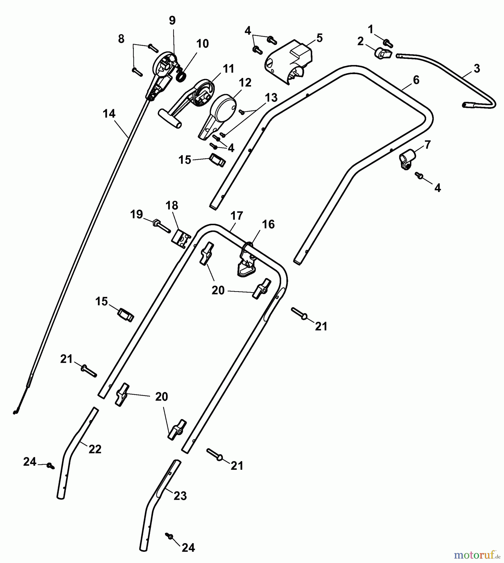  Wolf-Garten Electric verticutter UV 30 EV 3630680 Series G, H  (2008) Handle