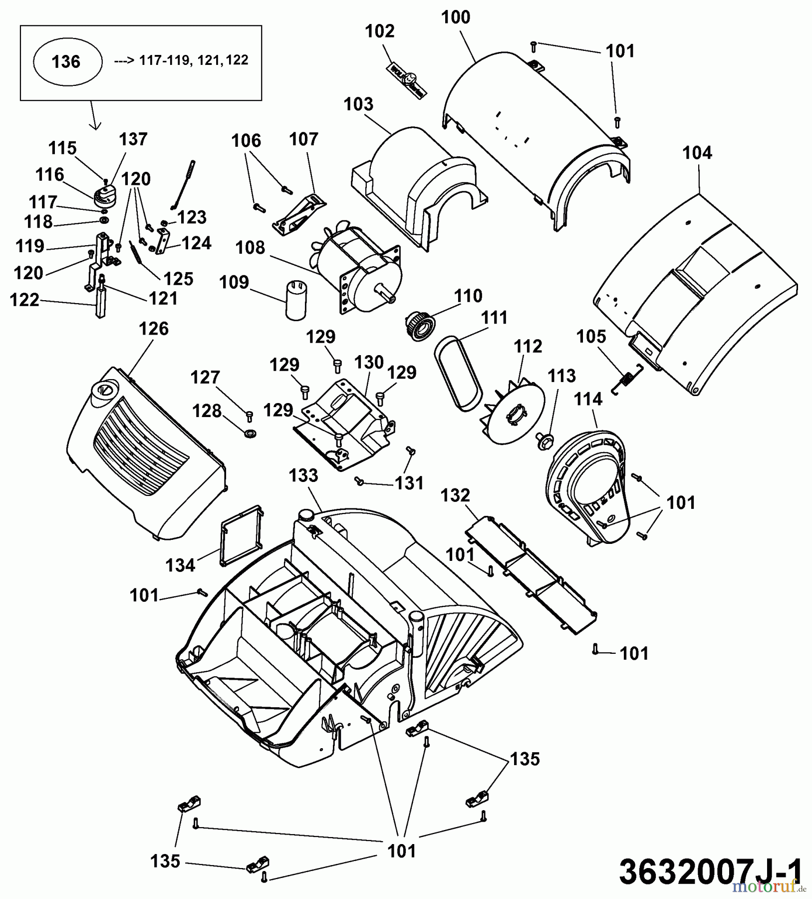  Wolf-Garten Electric verticutter UV 32 EV 3632007 Series J  (2009) Electric motor, Belt