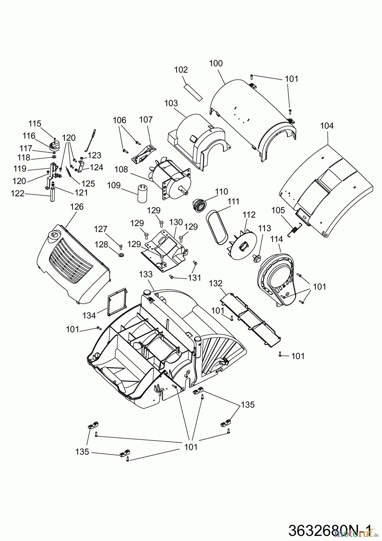  Wolf-Garten Electric verticutter UV 32 EV 3632680 Series N  (2010) Electric motor, Belt