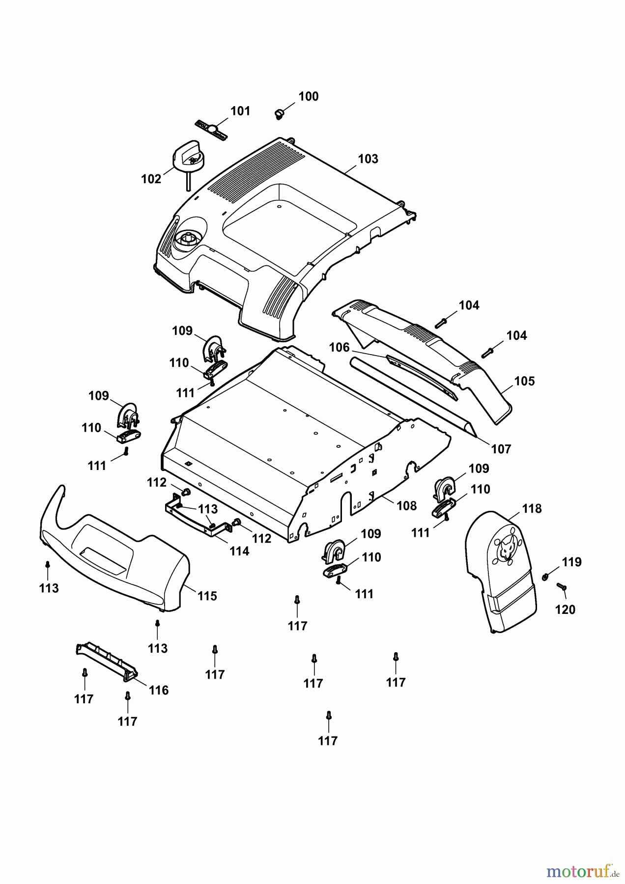  Wolf-Garten Petrol verticutter UV 40 H 3640000 Series B  (2007) Verticutter housing