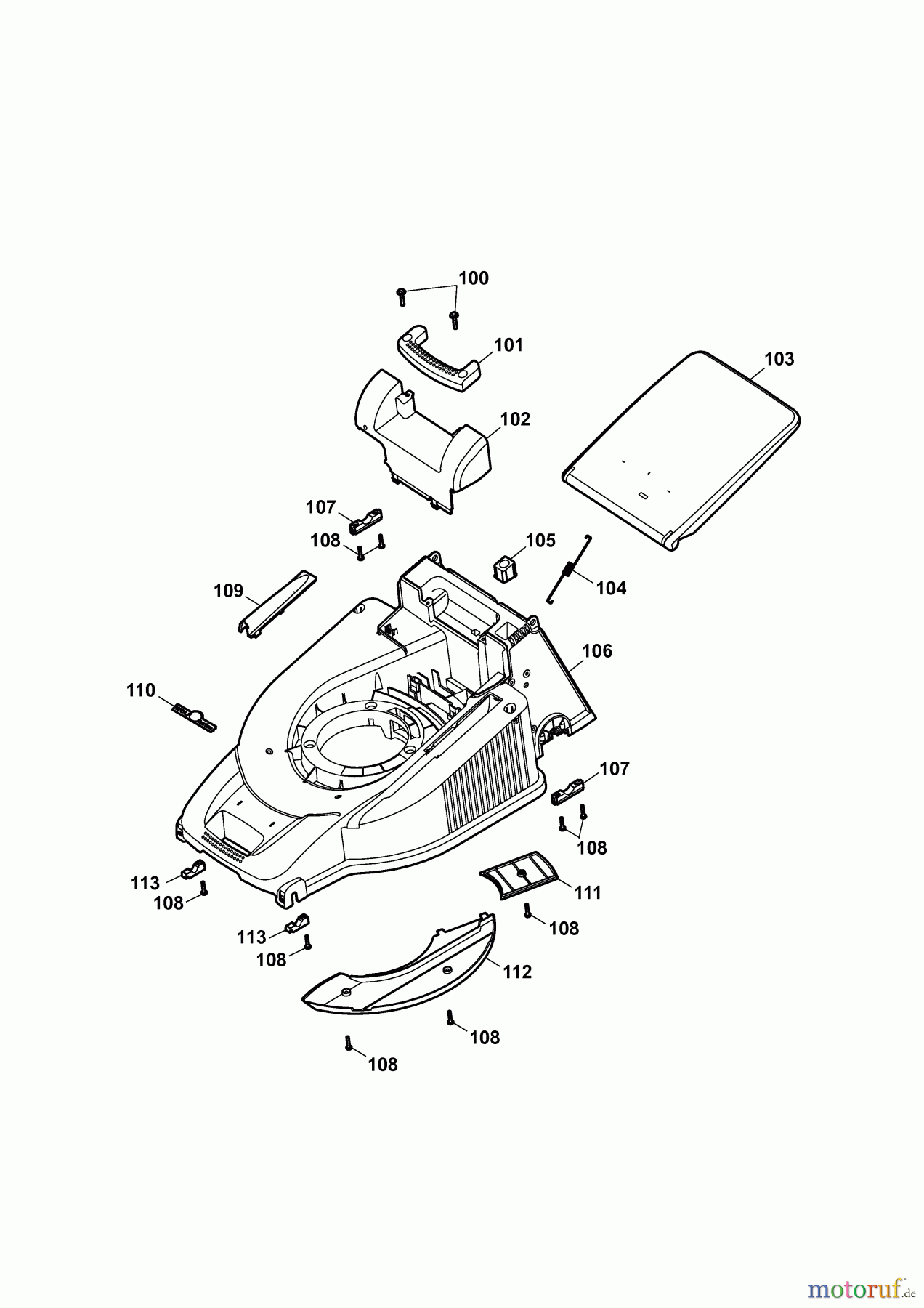  Wolf-Garten Petrol mower Esprit 40 B 4001000 Series J  (2009) Deck housing