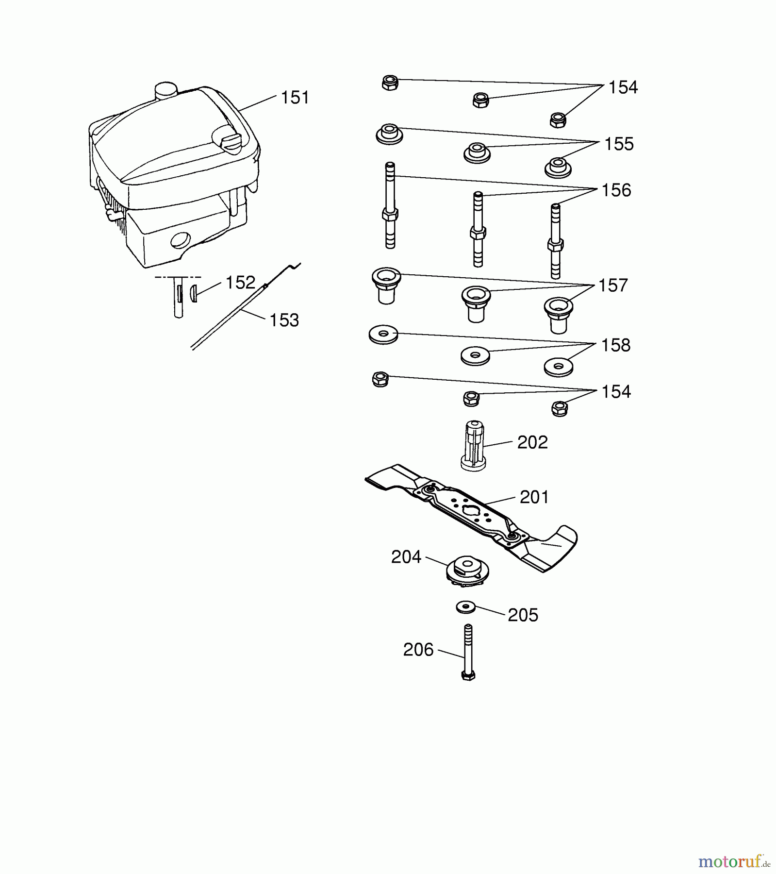  Wolf-Garten Petrol mower 2.40 B 4001009 Series A  (2005) Blade, Blade adapter, Engine