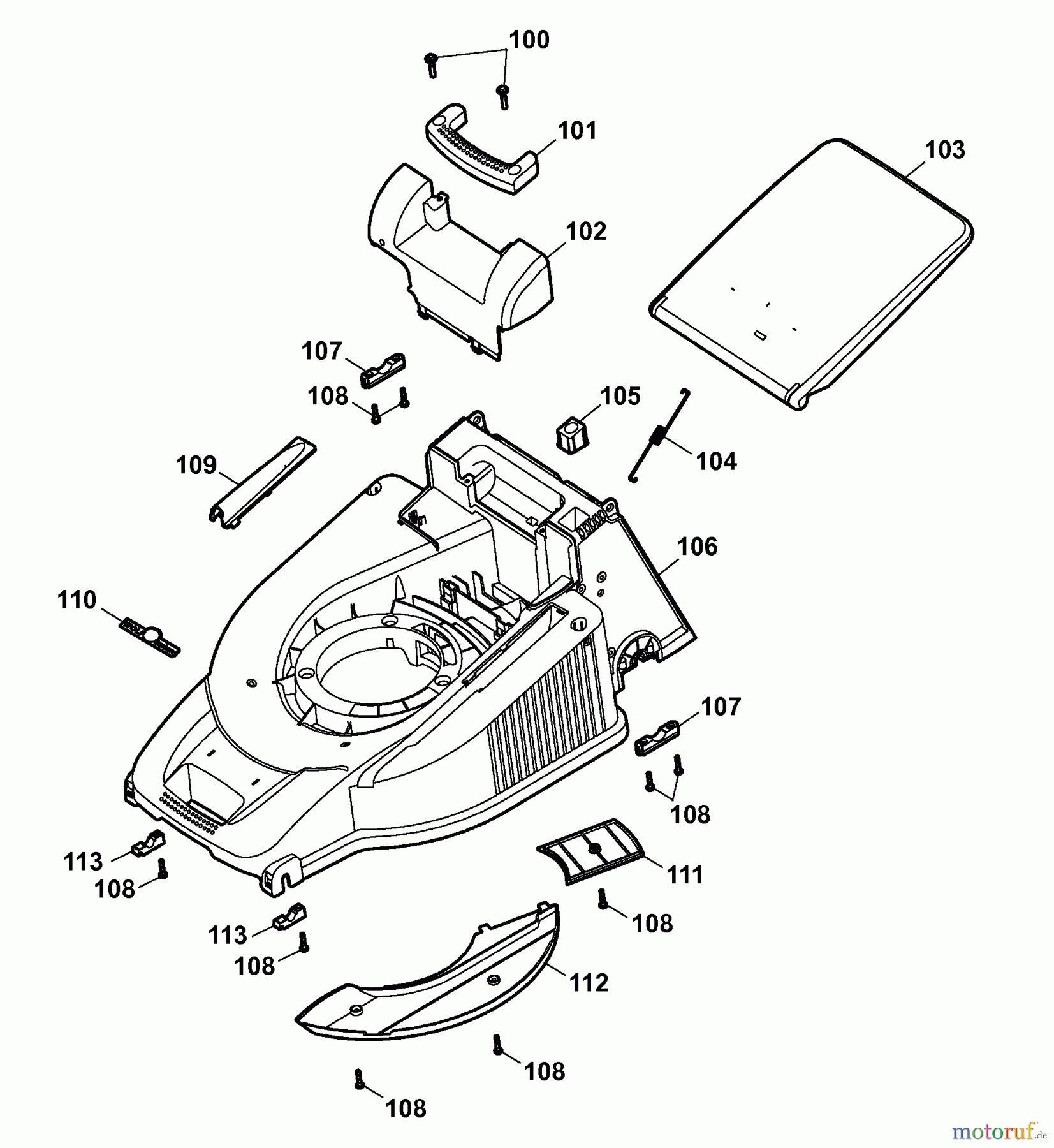  Wolf-Garten Petrol mower HBM 40 B 4001087 Series A  (2008) Deck housing