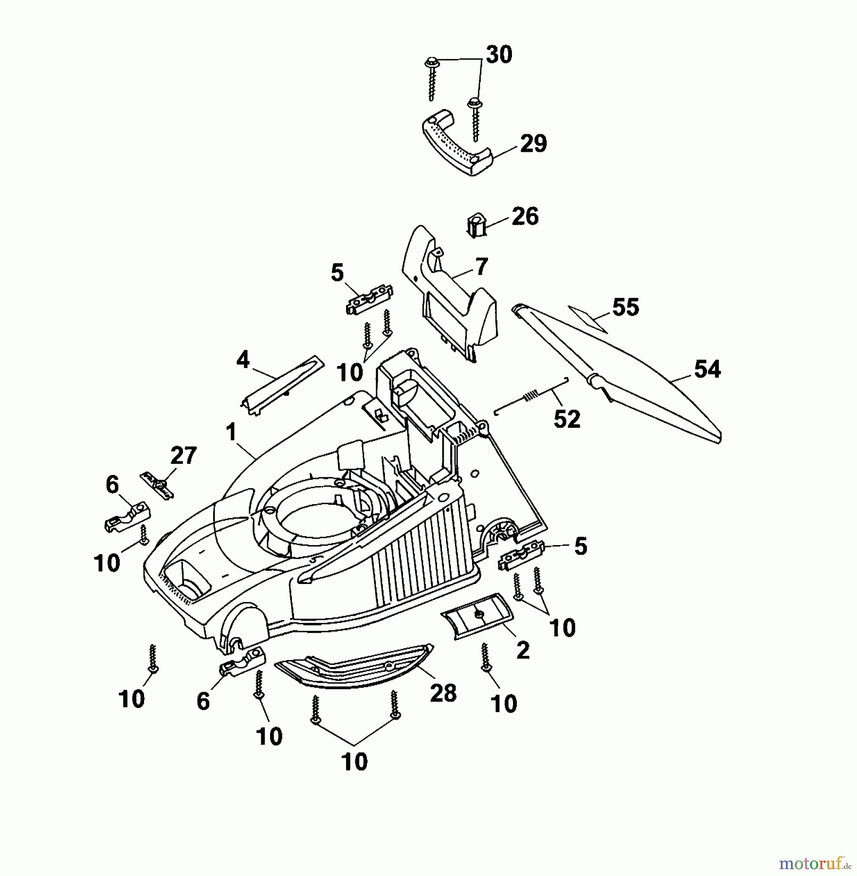  Wolf-Garten Petrol mower self propelled Esprit 40 BA 4005000 Series A  (2001) Deck housing