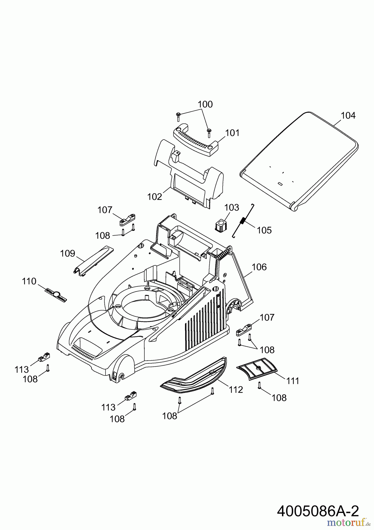  Wolf-Garten Petrol mower self propelled Esprit 40 BA 4005086 Series A  (2008) Deck housing