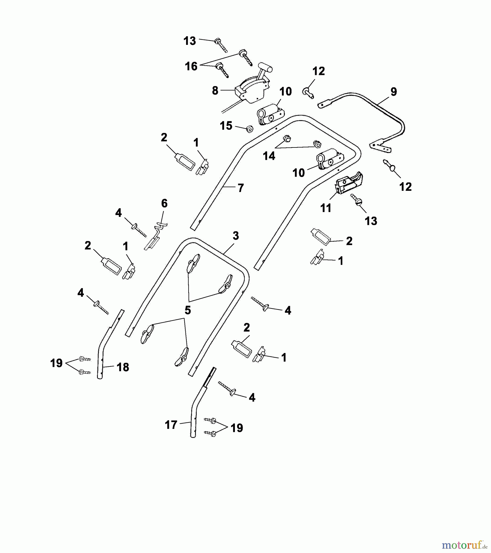  Wolf-Garten Petrol mower Power Edition 40 K 4012000 Series A  (2005) Handle