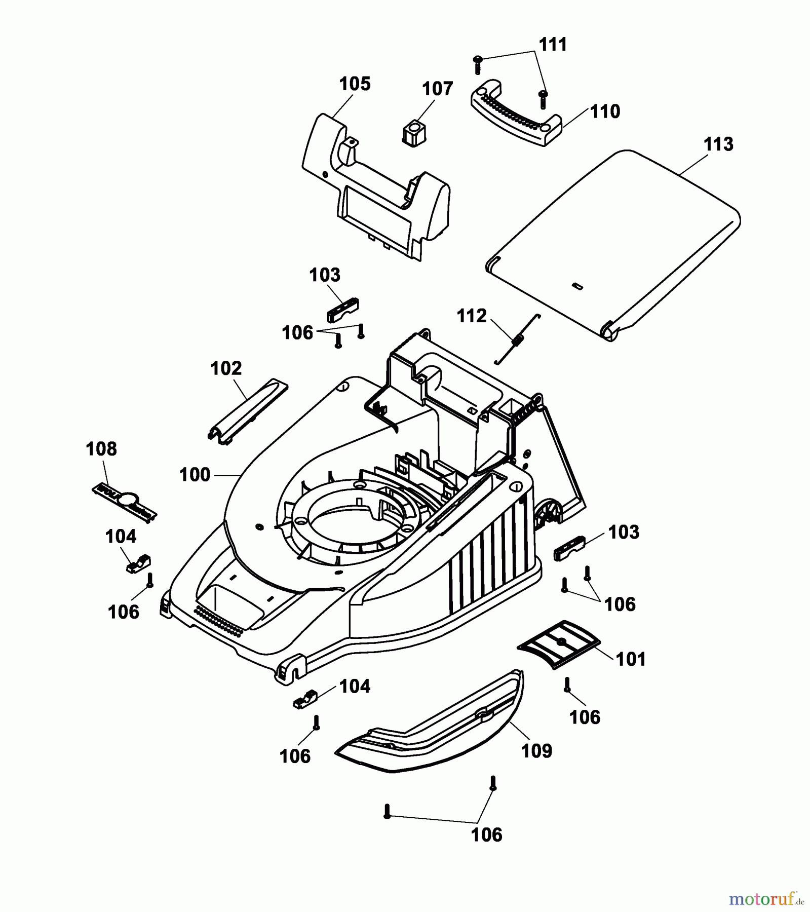  Wolf-Garten Electric mower Esprit 40 E 4020680 Series E, F  (2005) Deck housing