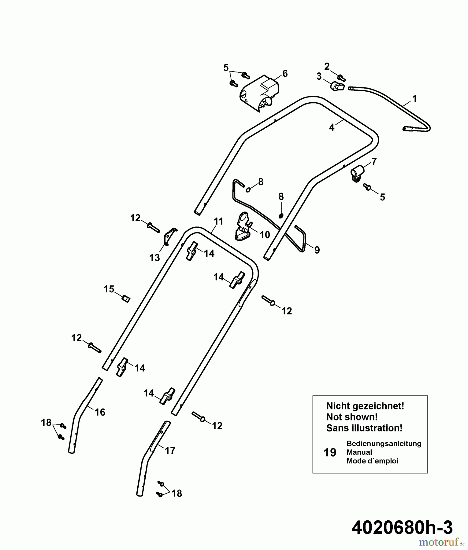  Wolf-Garten Electric mower Esprit 40 E 4020680 Series H  (2007) Handle