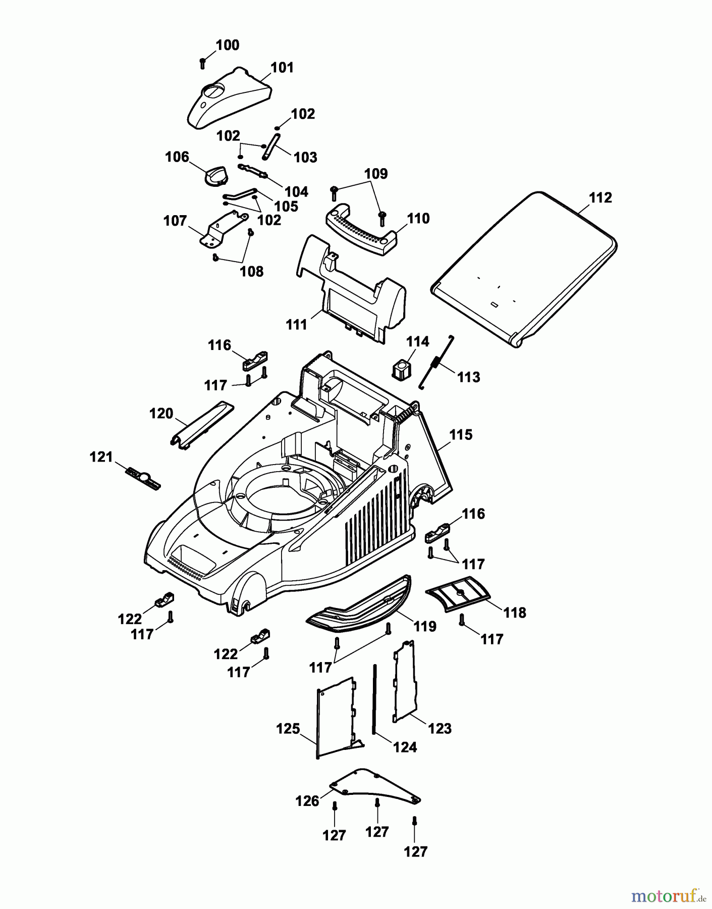  Wolf-Garten Electric mower Compact plus 40 E 4021000 Series A  (2006) Deck housing