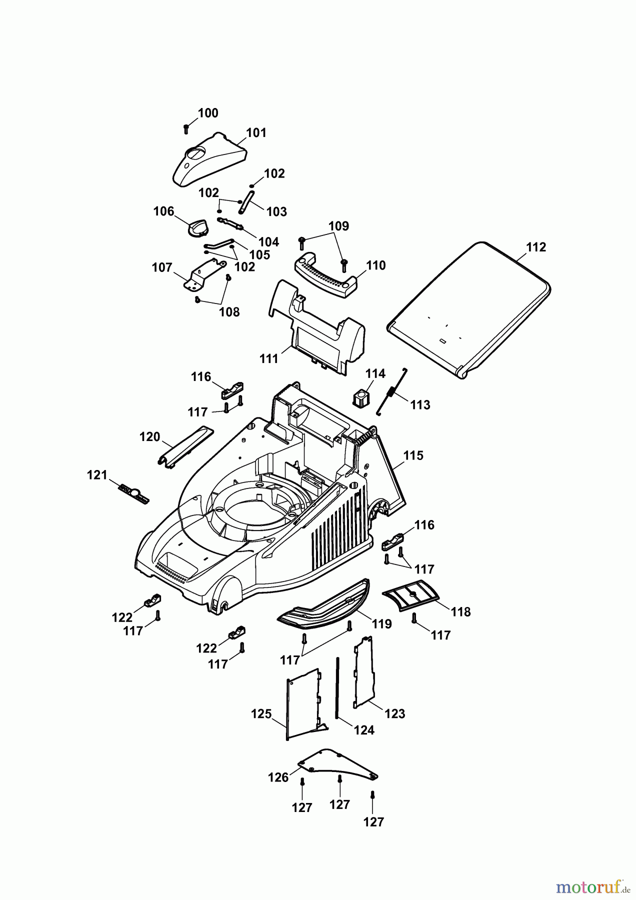  Wolf-Garten Electric mower Compact plus 40 E 4021000 Series C  (2007) Deck housing