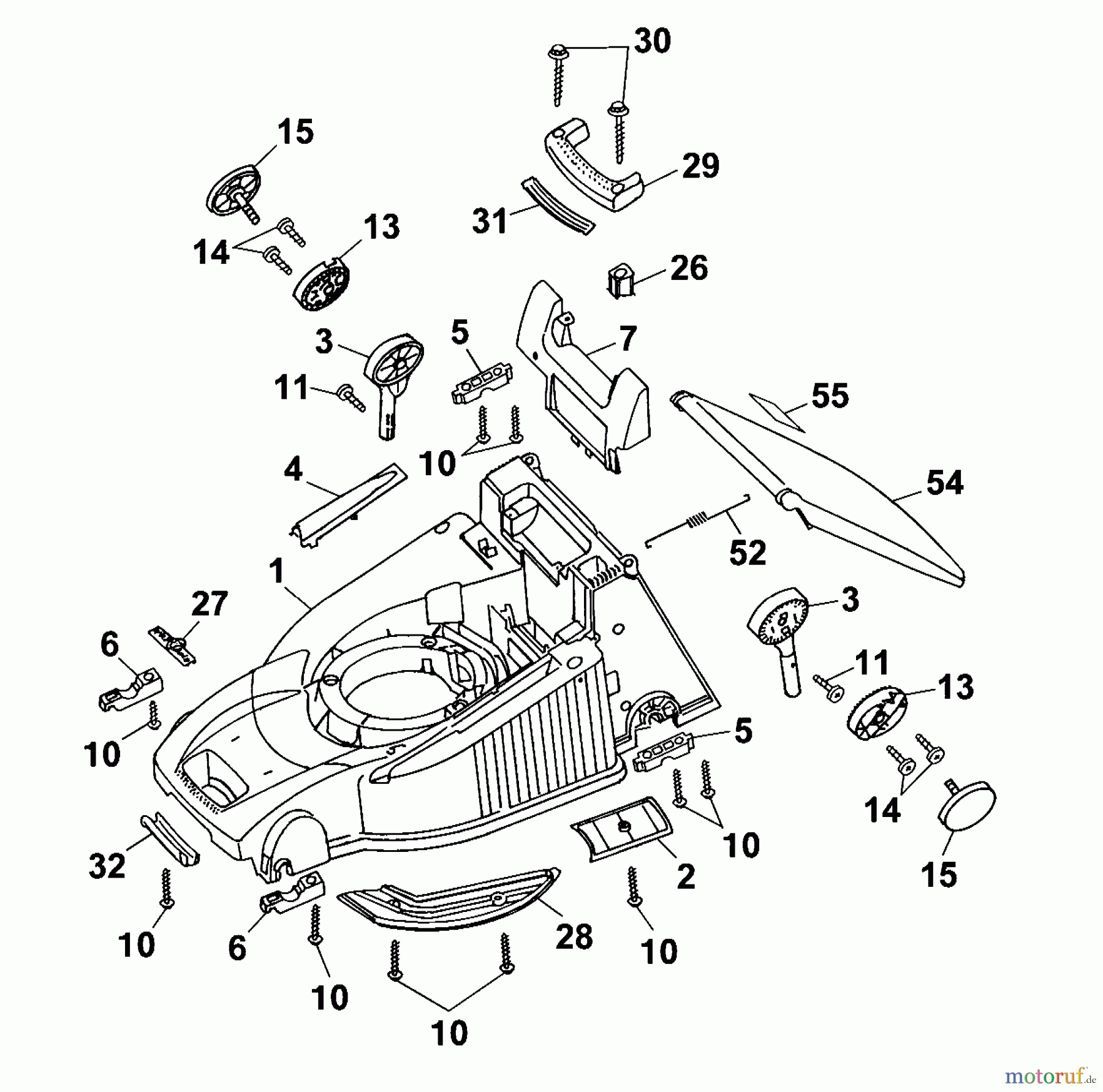  Wolf-Garten Electric mower Premio 40 E 4028000 Series A  (2001) Deck housing