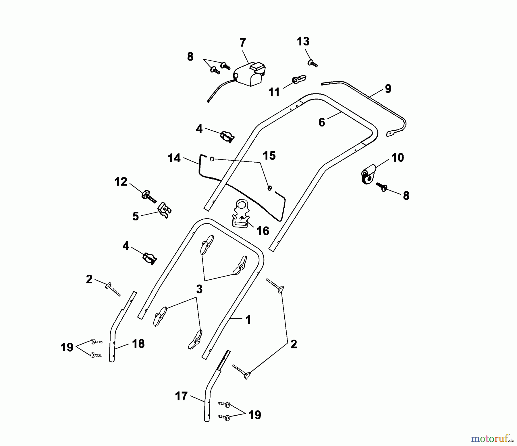  Wolf-Garten Electric mower Power Edition 40 E 4028003 Series F  (2005) Handle