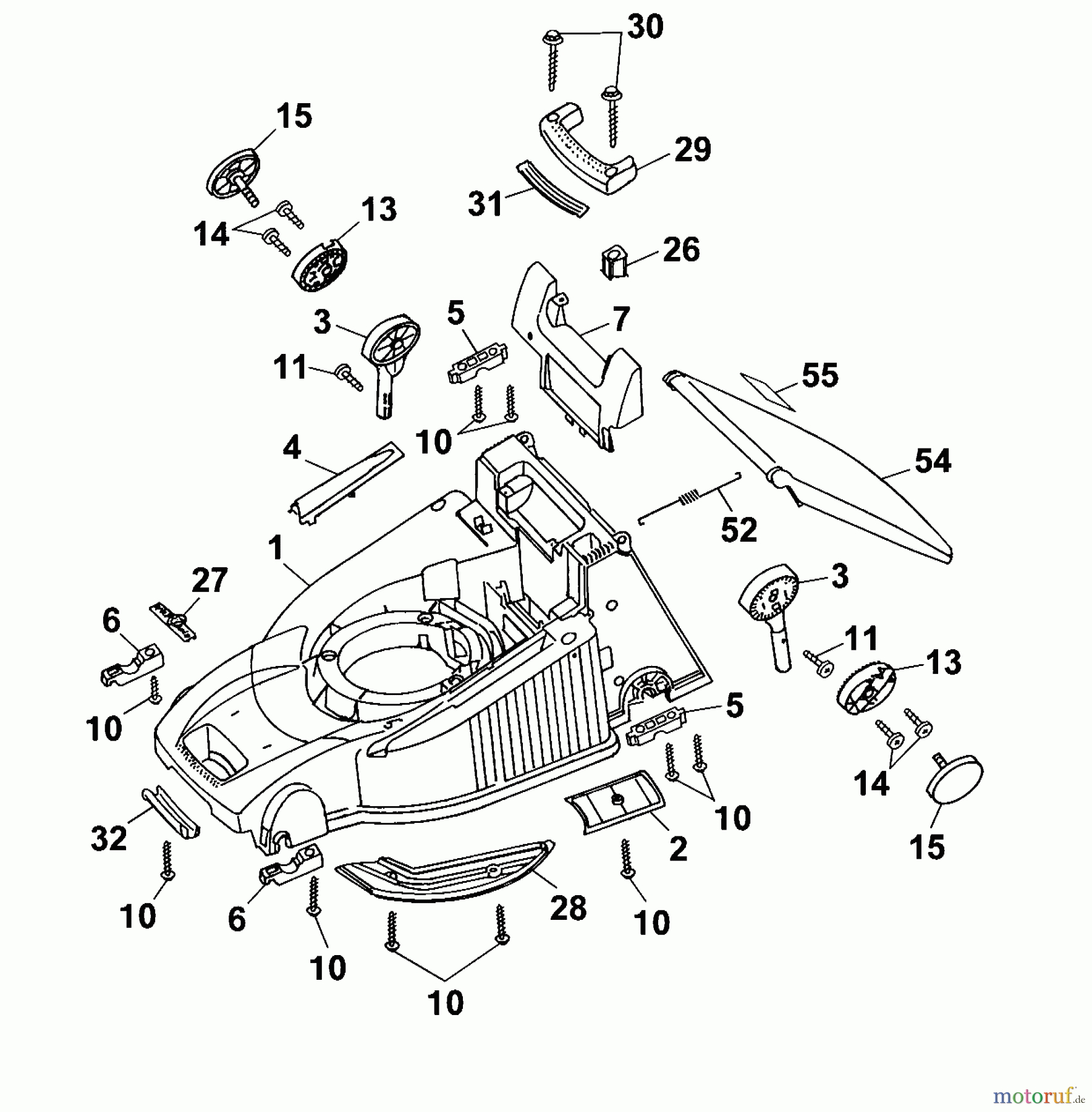  Wolf-Garten Electric mower Power Edition 40 E 4028005 Series A  (2001) Deck housing