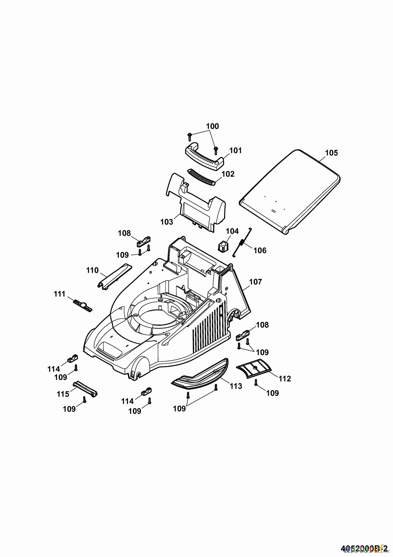  Wolf-Garten Petrol mower Power Edition 40 B 4052000 Series B  (2009) Deck housing