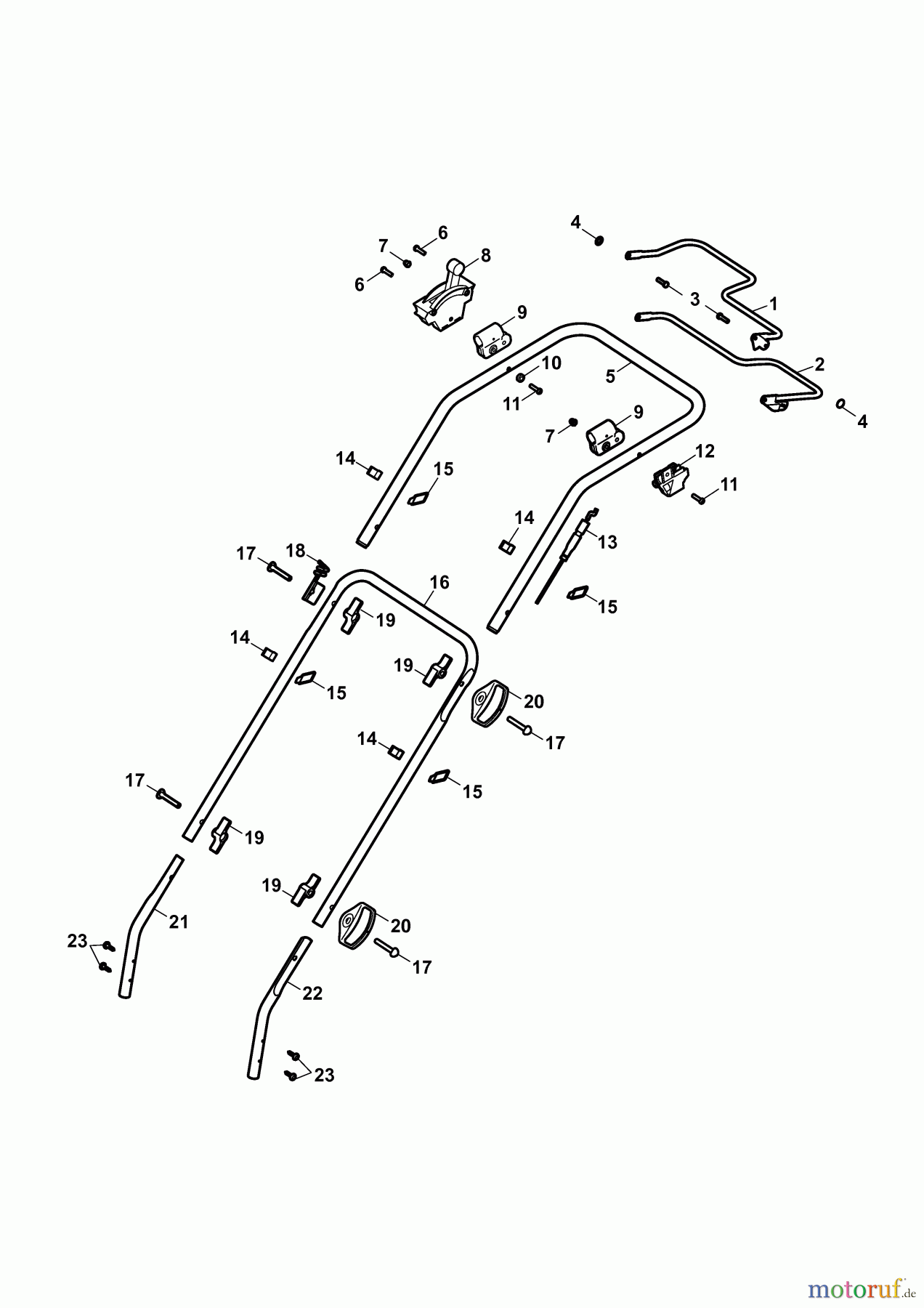  Wolf-Garten Petrol mower self propelled Power Edition 40 BA 4058000 Series C  (2009) Handle