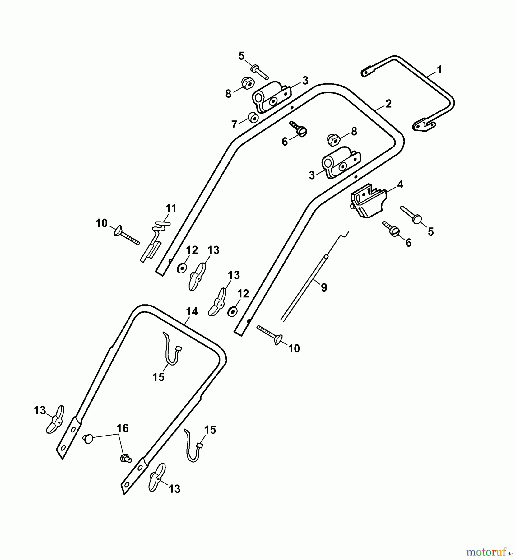  Wolf-Garten Petrol mower 2.42 B Good-Line 4212000 Series B  (2006) Handle