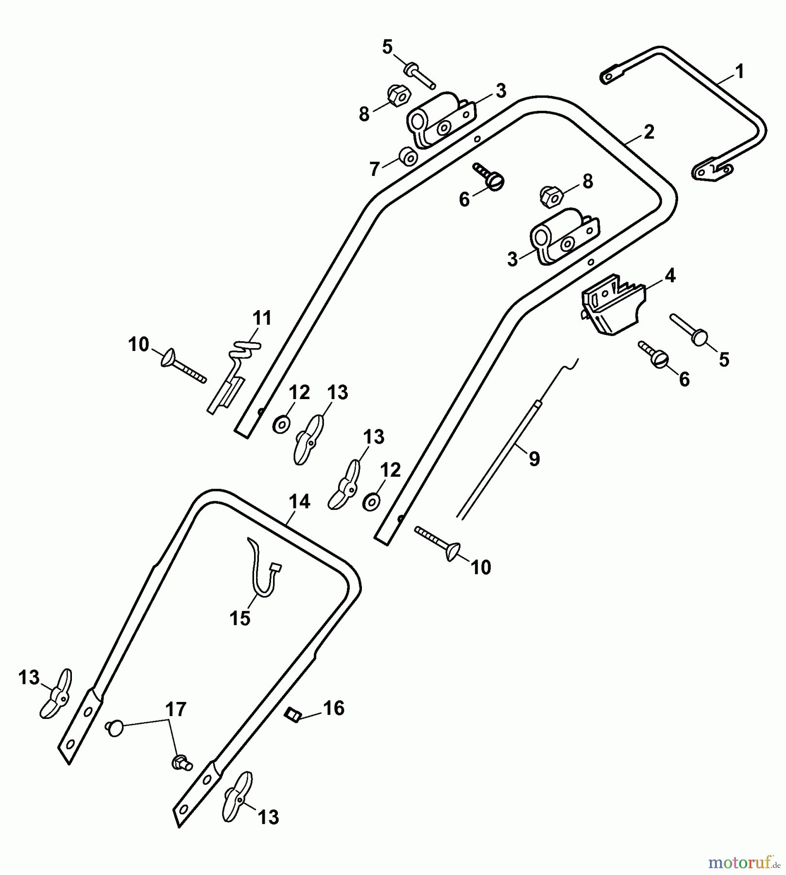  Wolf-Garten Petrol mower 2.42 B 4212000 Series E  (2009) Handle