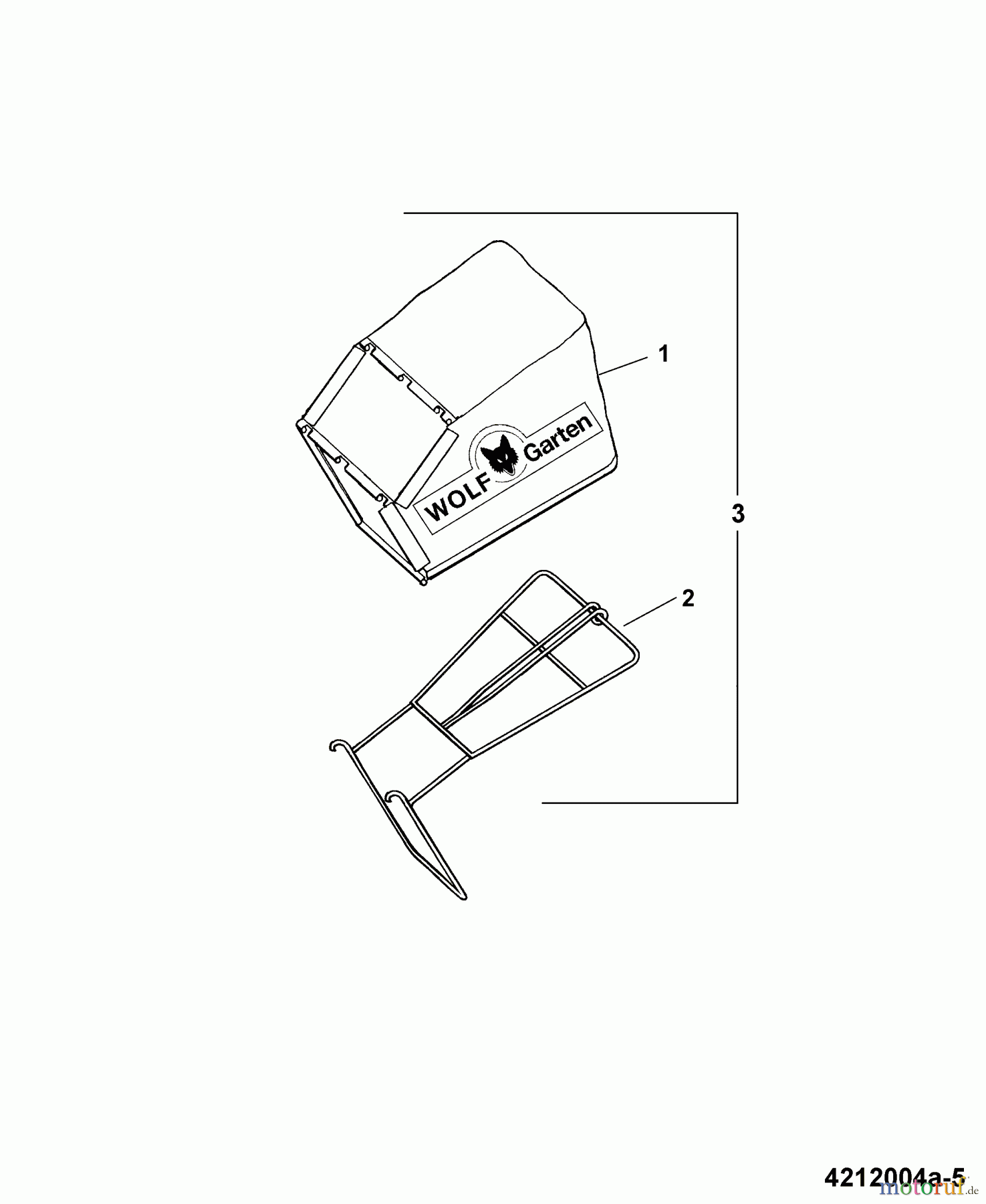  Wolf-Garten Petrol mower 2.42 XM 4212004 Series A  (2007) Grass bag