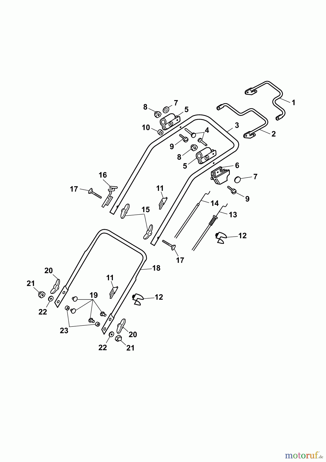  Wolf-Garten Petrol mower self propelled 2.48 XM 4218004 Series B  (2009) Handle