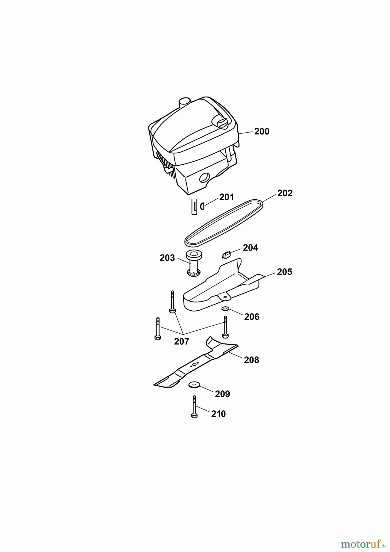  Wolf-Garten Petrol mower self propelled 2.50 BA 4218080 Series B  (2009) Blade, Blade adapter, Engine