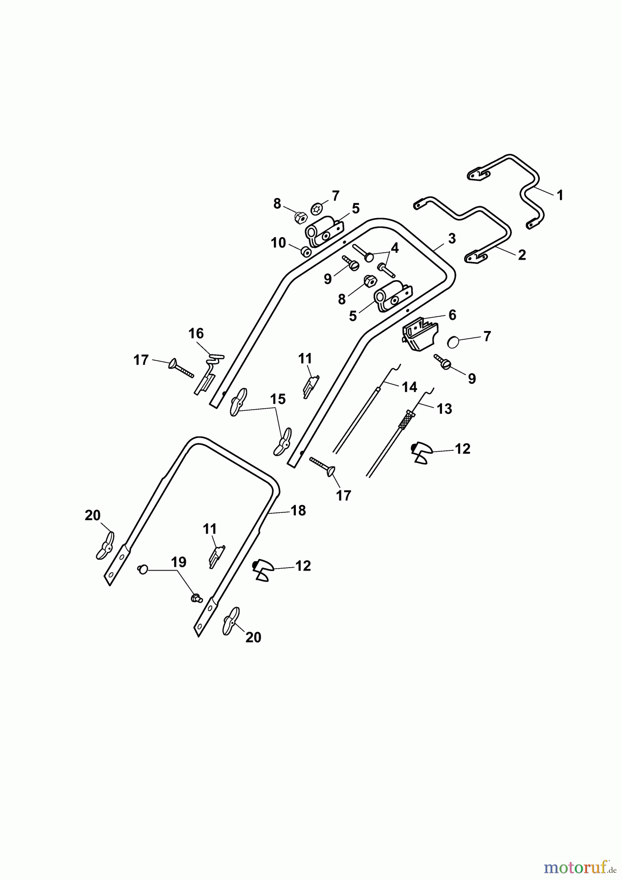  Wolf-Garten Petrol mower self propelled 2.50 BA 4218080 Series C  (2009) Handle