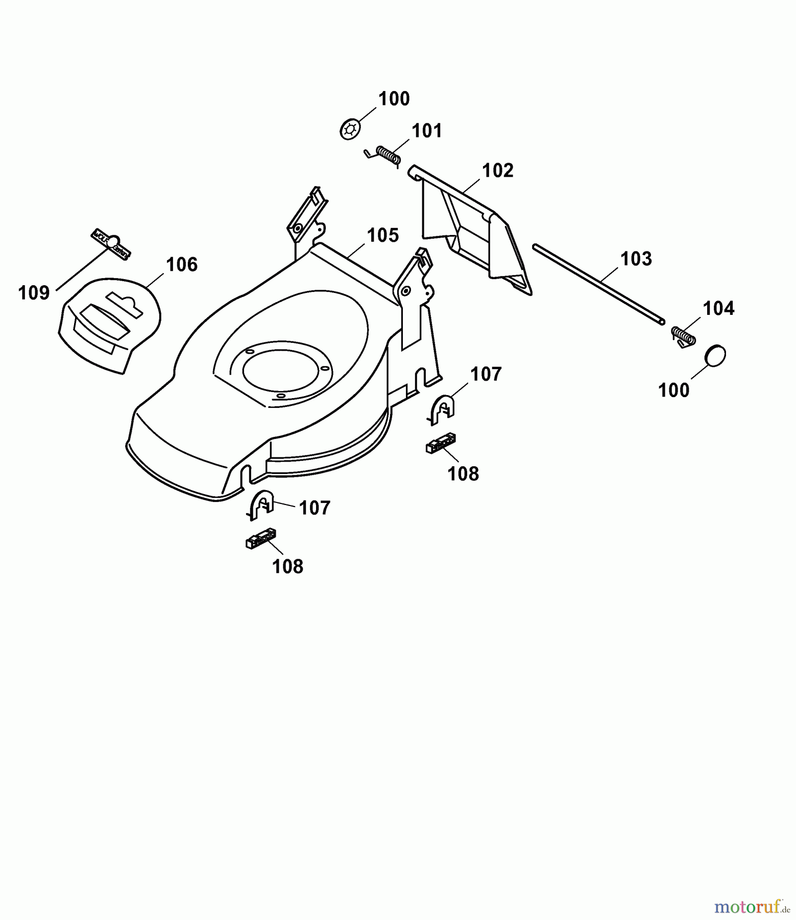  Wolf-Garten Petrol mower self propelled 2.53 BA 4223000 Series G  (2007) Deck housing