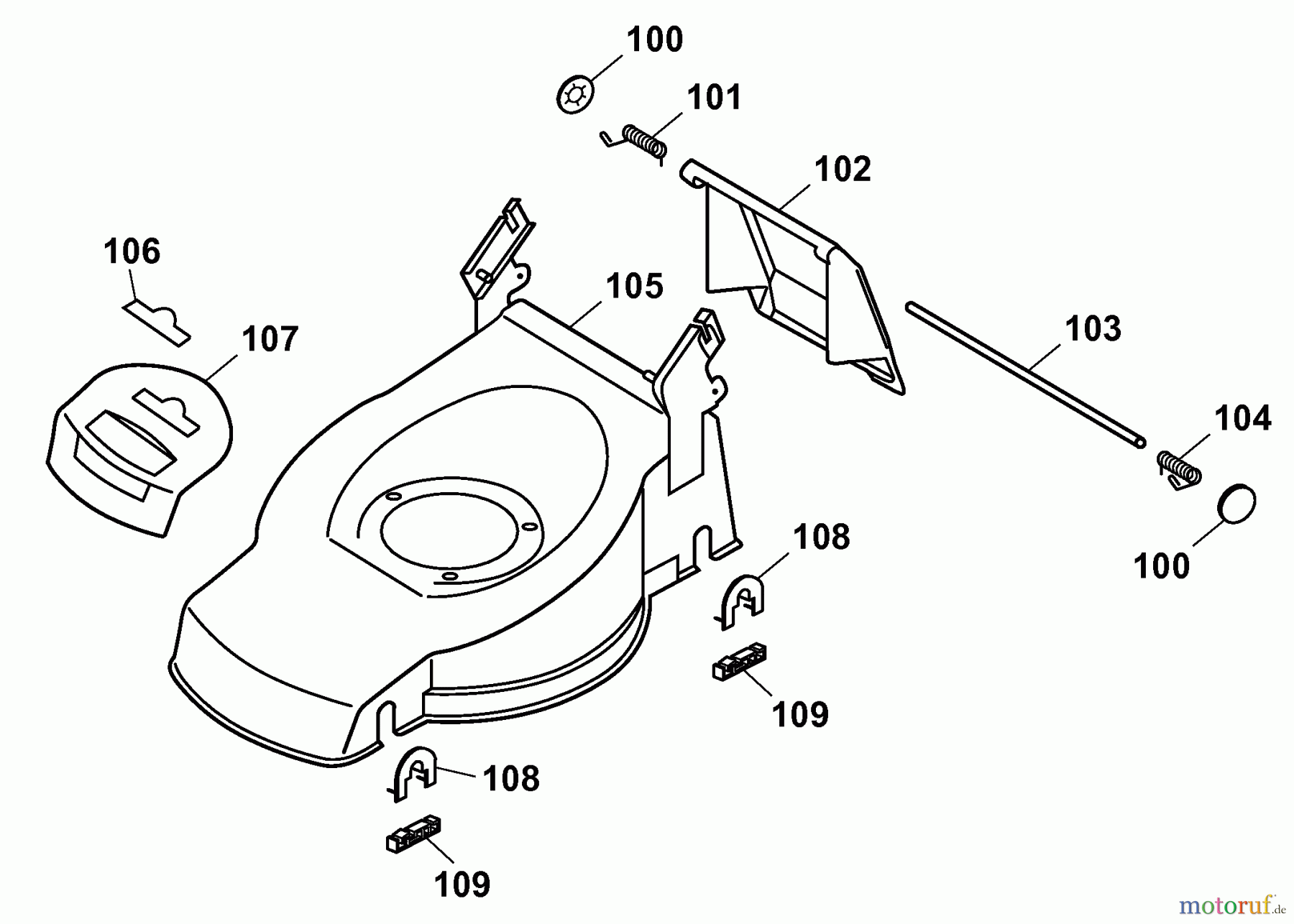  Wolf-Garten Petrol mower Power Edition 42 QR 4232000 Series A  (2008) Deck housing