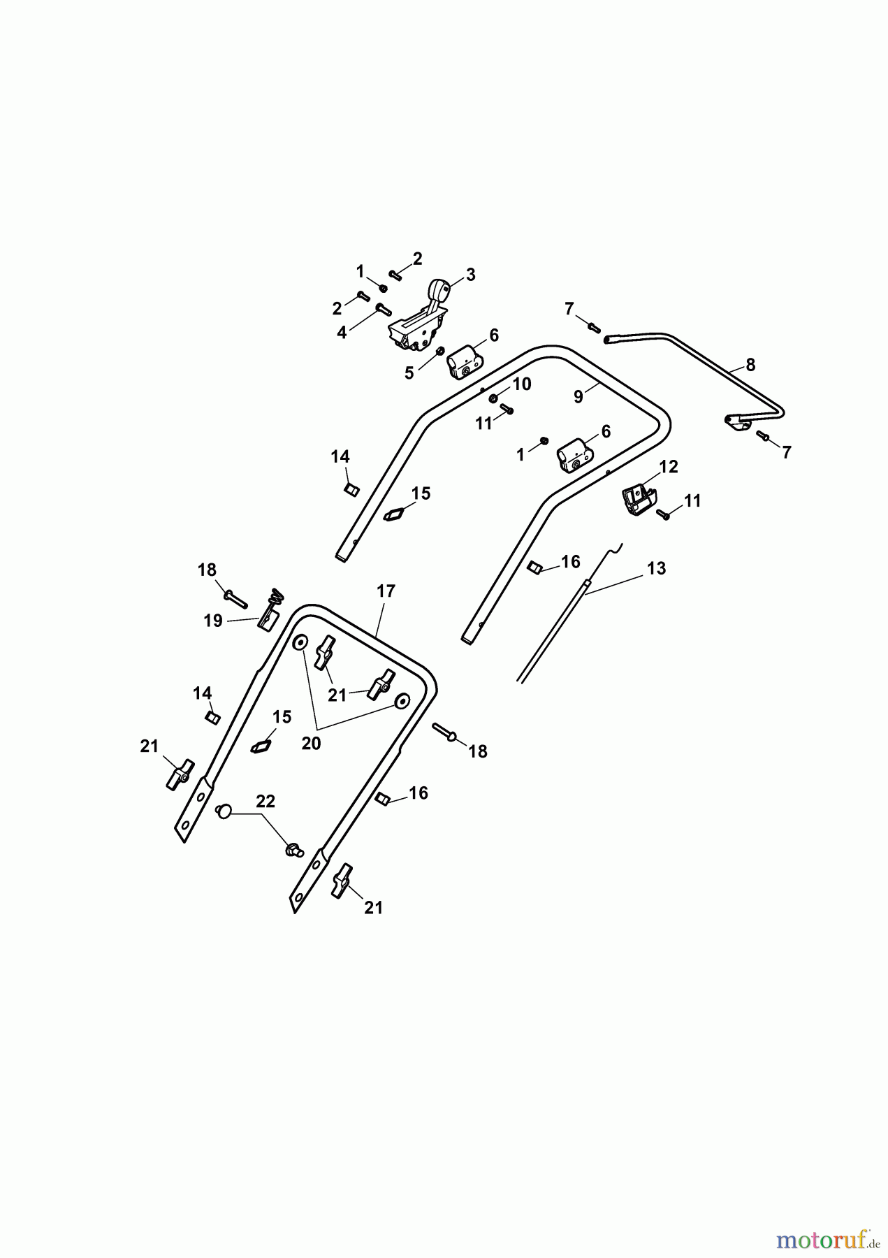  Wolf-Garten Petrol mower Power Edition 42 QR 4232000 Series C  (2009) Handle