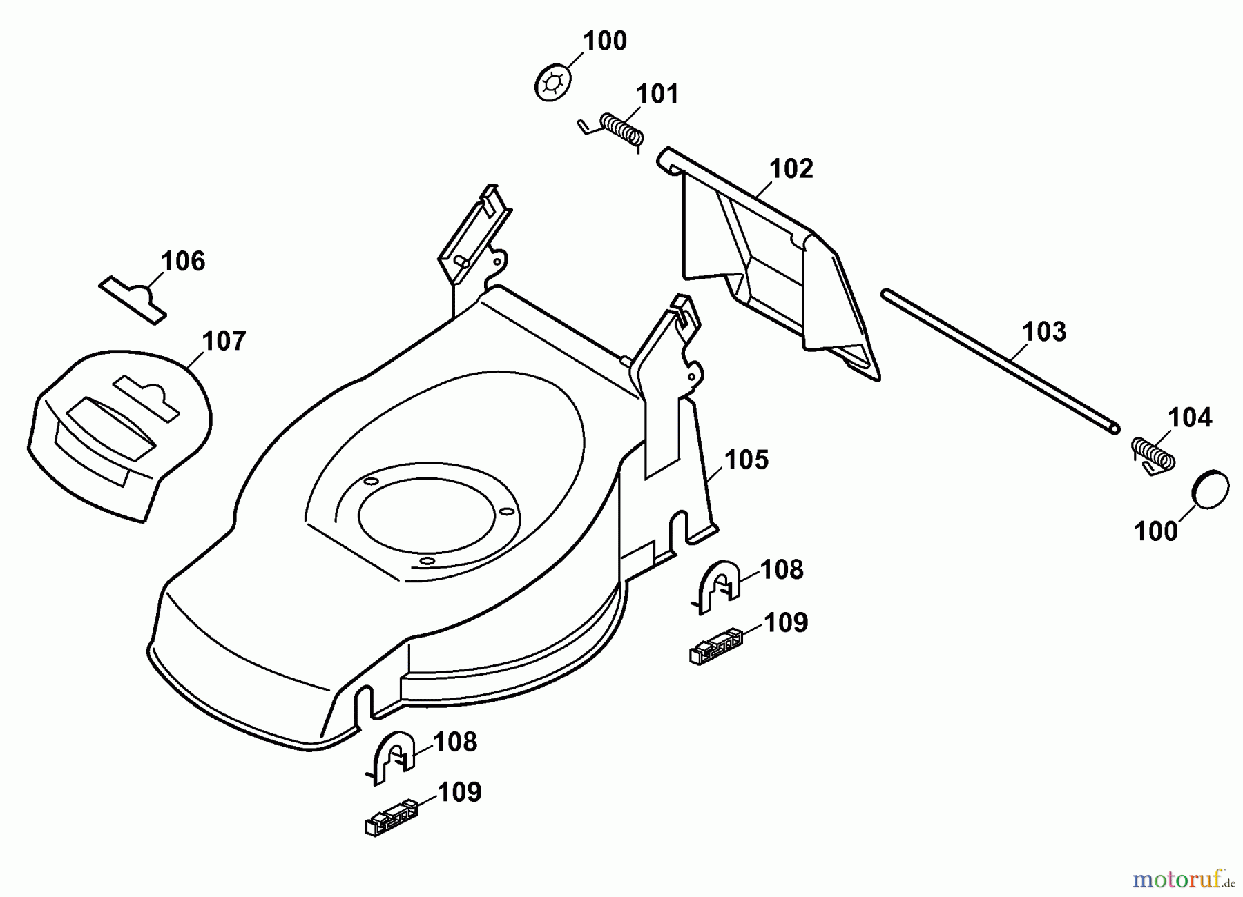  Wolf-Garten Petrol mower self propelled XQ 4 HW 4238006 Series A  (2008) Deck housing