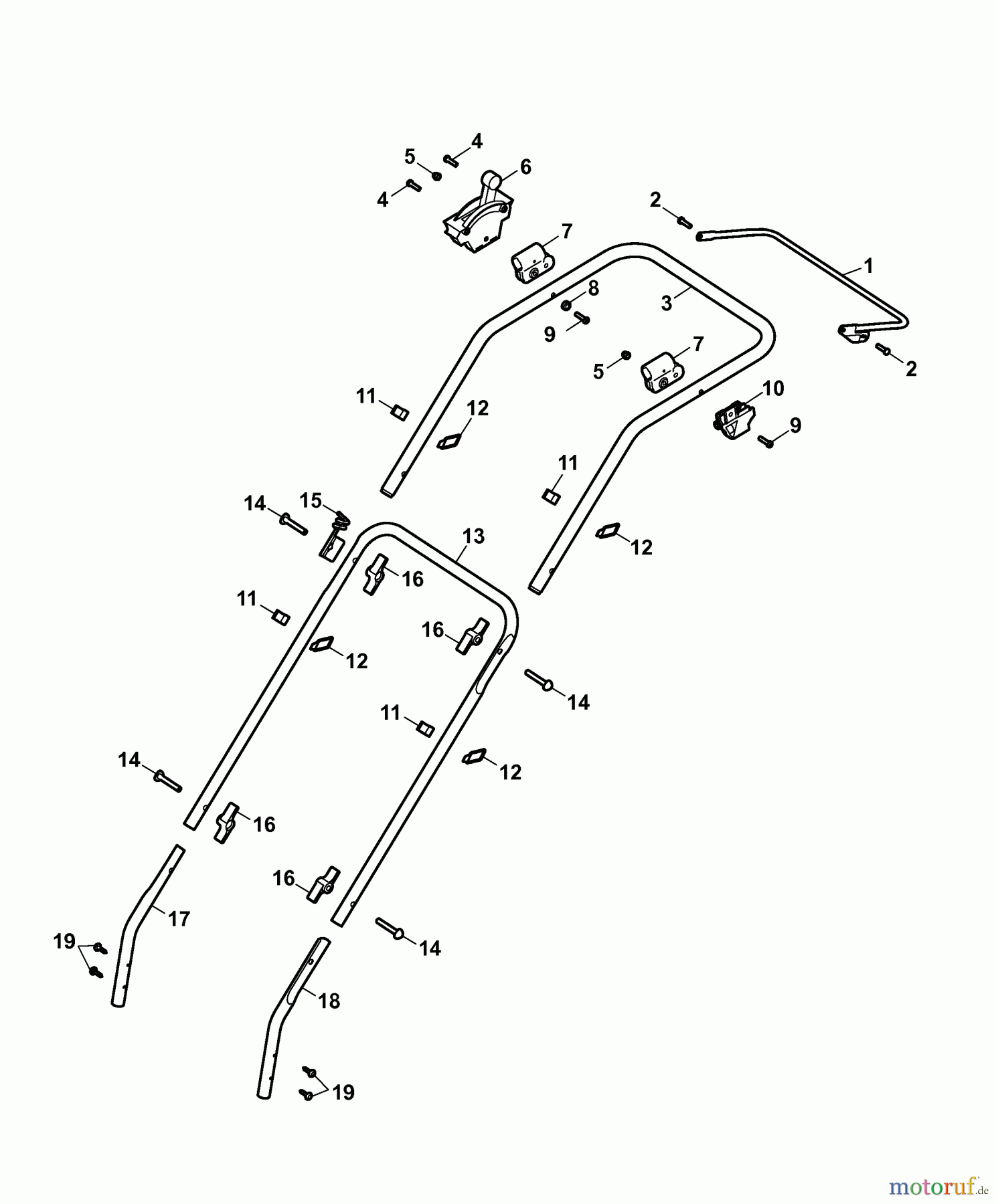  Wolf-Garten Petrol mower B 46 TB 4602680 Series B  (2007) Handle