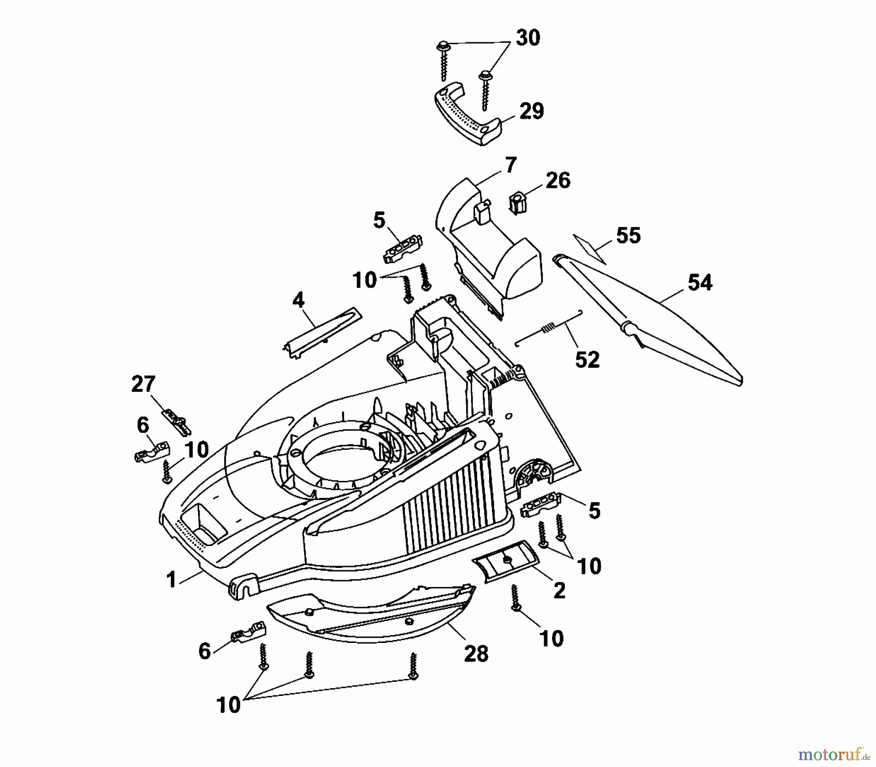  Wolf-Garten Electric mower Esprit 46 E 4620000 Series A  (2001) Deck housing