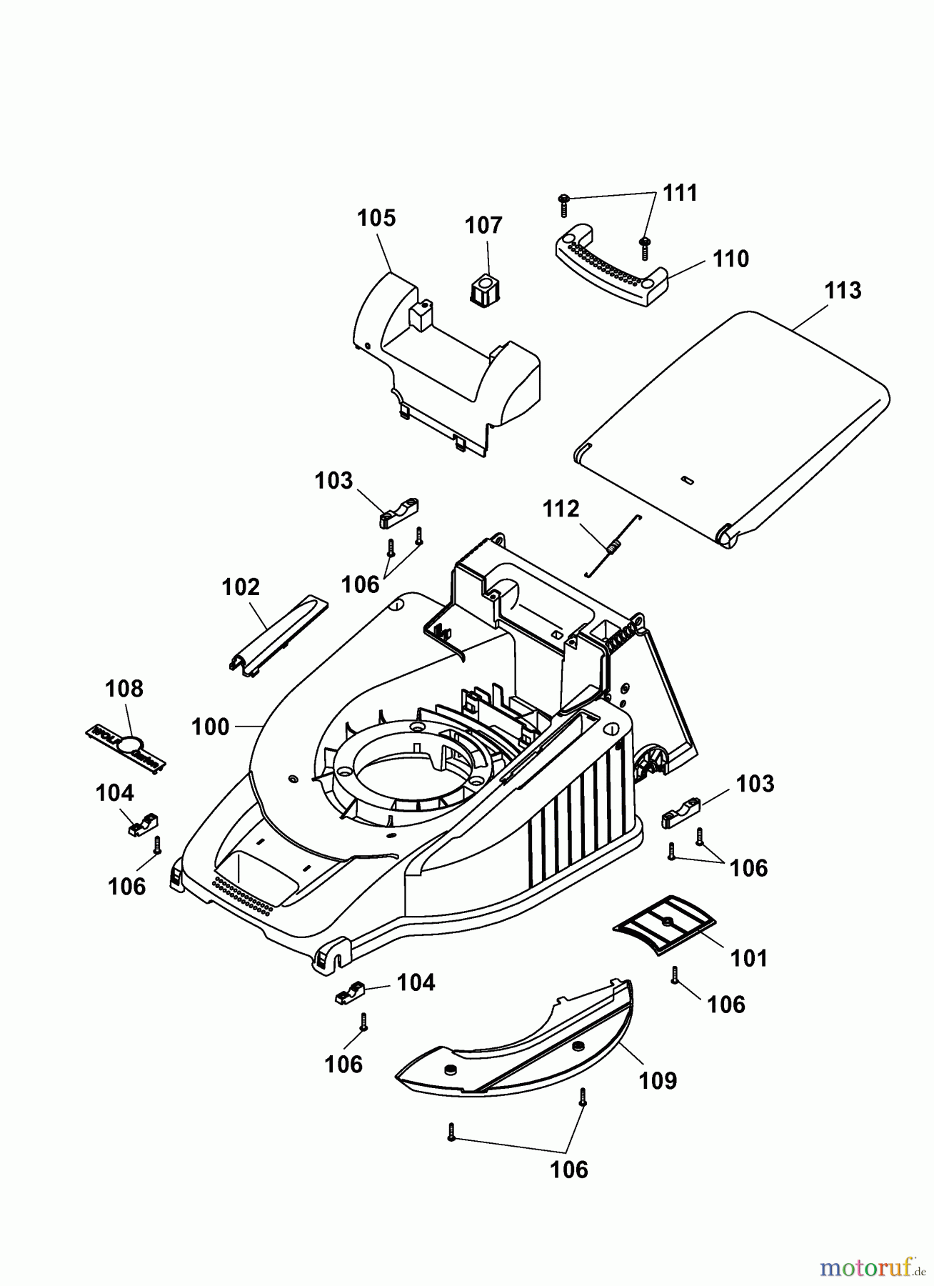  Wolf-Garten Electric mower self propelled Esprit 46 EA 4625003 Series B  (2006) Deck housing