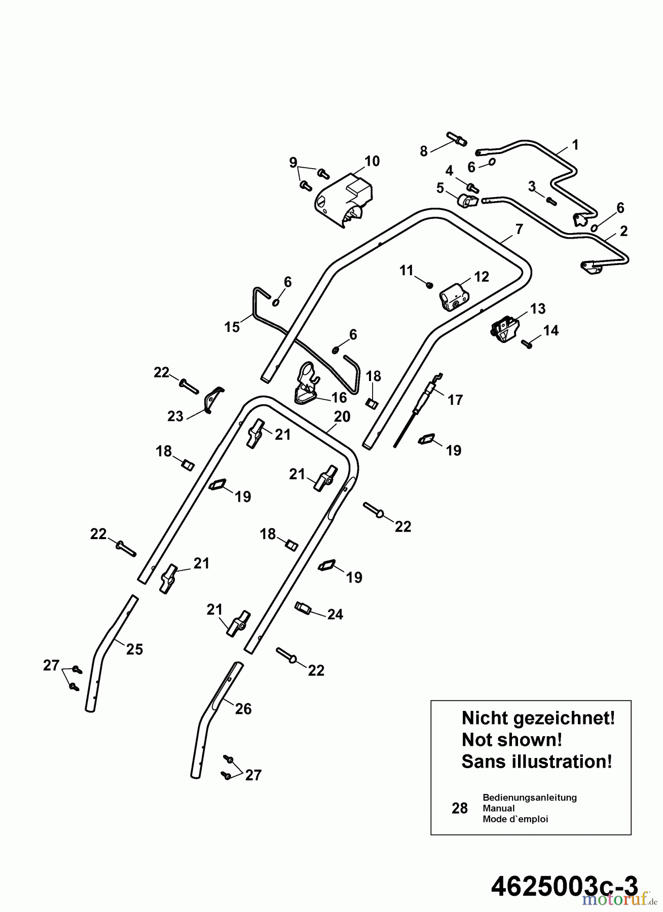  Wolf-Garten Electric mower self propelled Esprit 46 EA 4625003 Series C  (2007) Handle