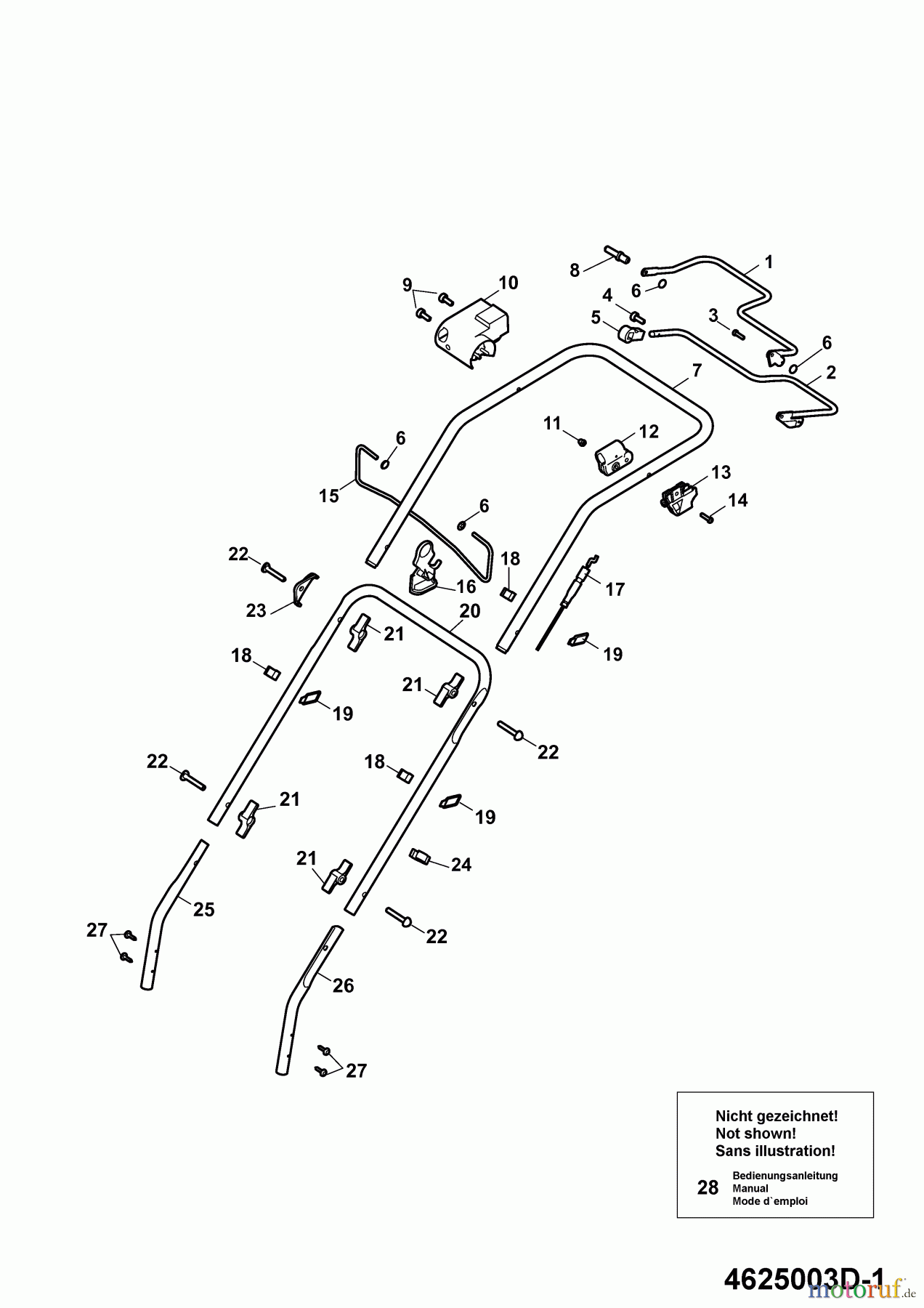  Wolf-Garten Electric mower self propelled Esprit 46 EA 4625003 Series D  (2009) Handle