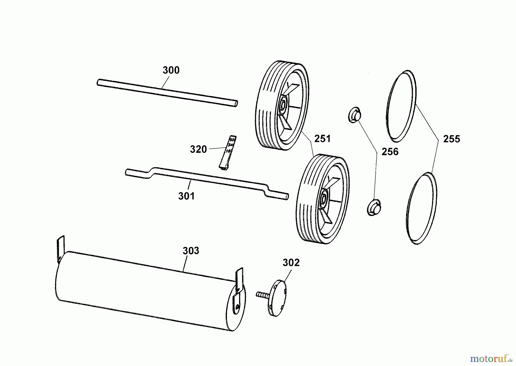  Wolf-Garten Electric mower P 32 E 9 4901001 Series G, H  (2005) Height adjustment, Wheels