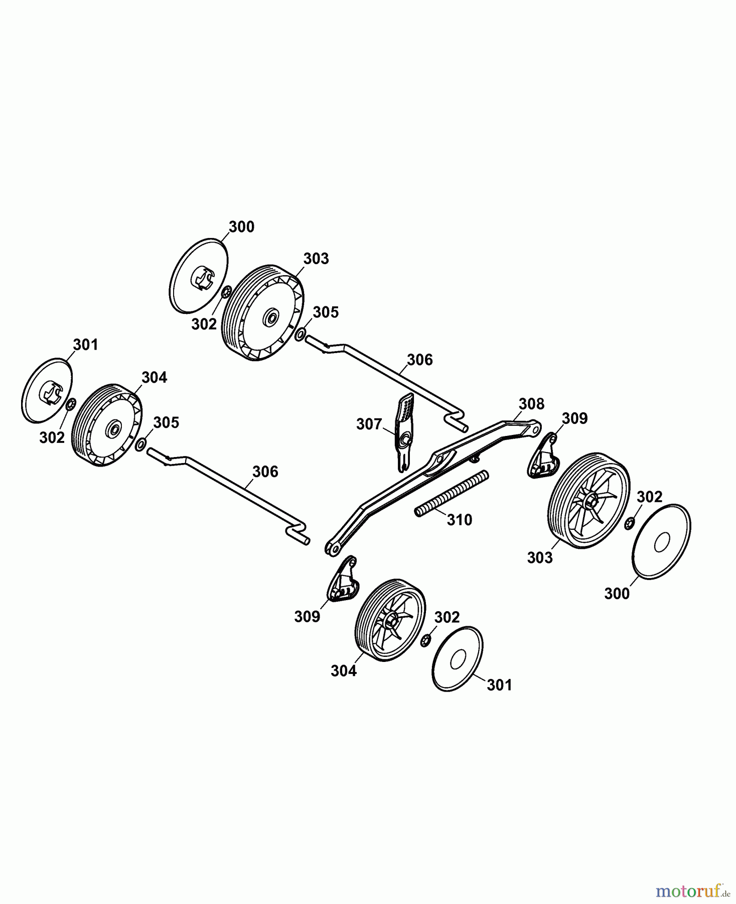  Wolf-Garten Electric mower Compact plus 34 E 4904003 Series C  (2007) Wheels, Cutting hight adjustment