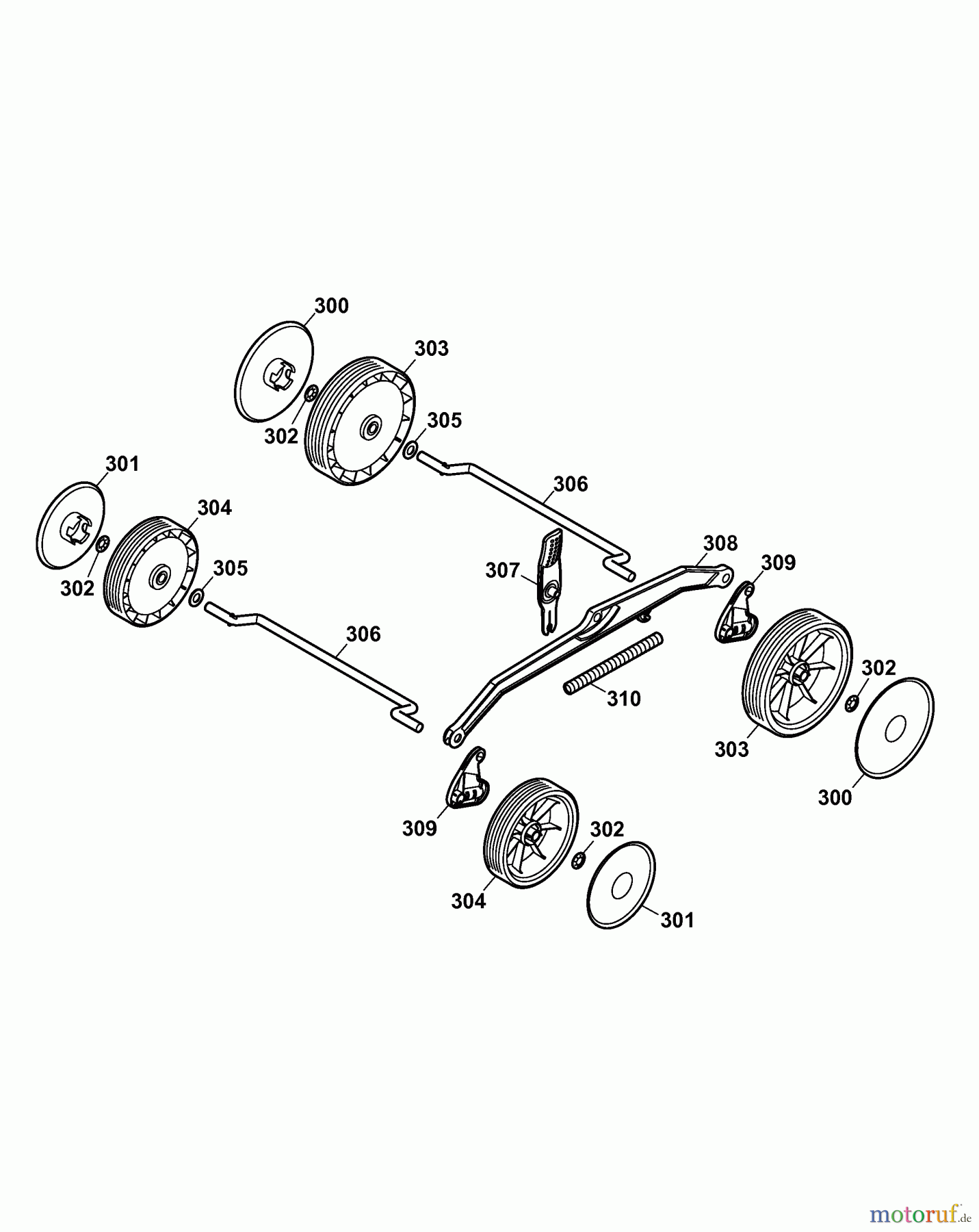  Wolf-Garten Electric mower Compact plus 34 E 4904003 Series D  (2007) Wheels, Cutting hight adjustment