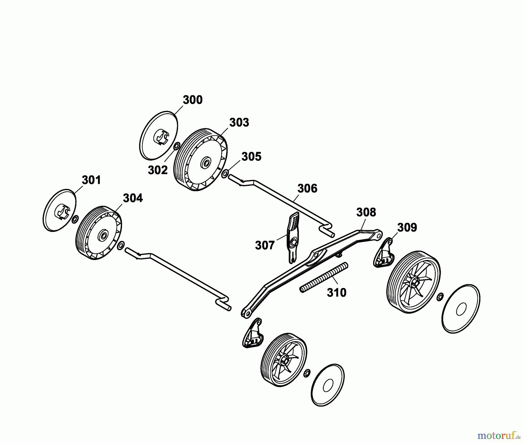  Wolf-Garten Electric mower 2.34 CPK 4904005 Series B  (2006) Wheels, Cutting hight adjustment